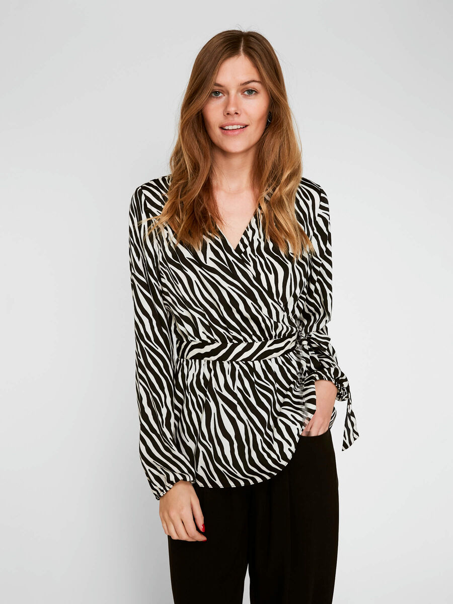 Pieces ZEBRAPRINT WIKKEL SHIRT MET LANGE MOUWEN, Bright White, highres - 17097548_BrightWhite_700054_003.jpg