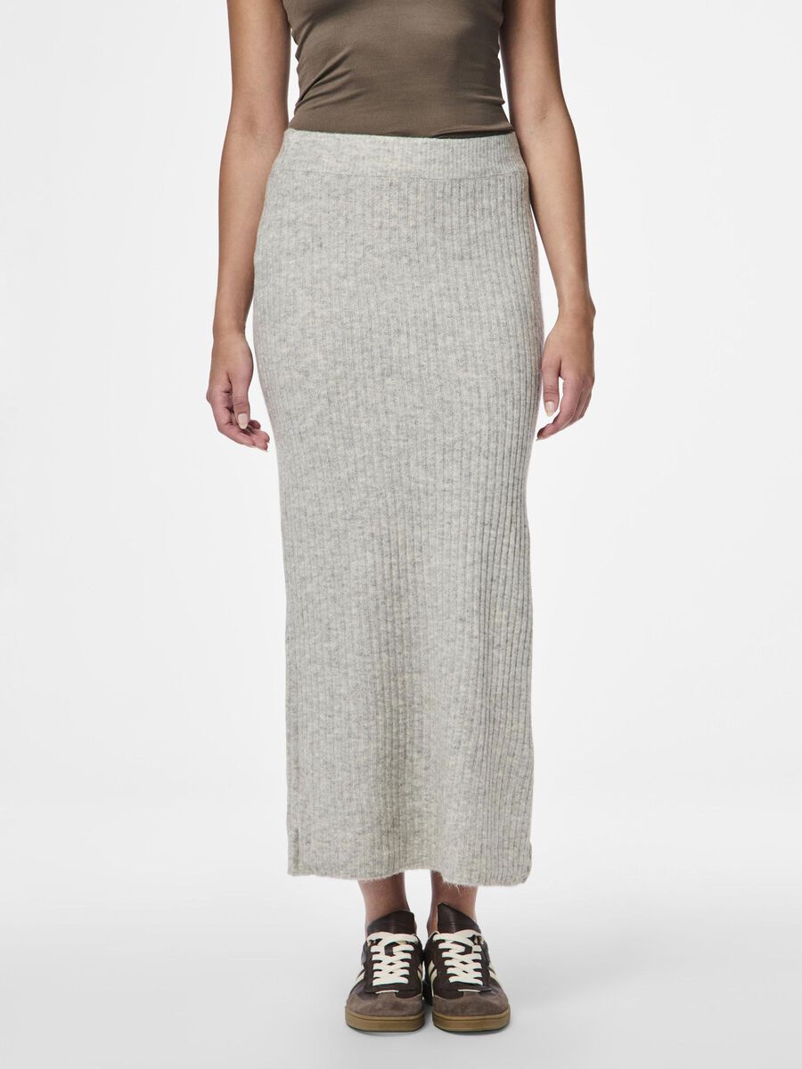 Pieces PCTULLE JUPE EN MAILLE, Light Grey Melange, highres - 17154375_LightGreyMelange_003.jpg
