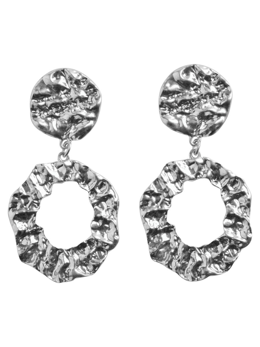 Pieces CIRCLE DROP EARRINGS, Silver Colour, highres - 17086661_SilverColour_001.jpg