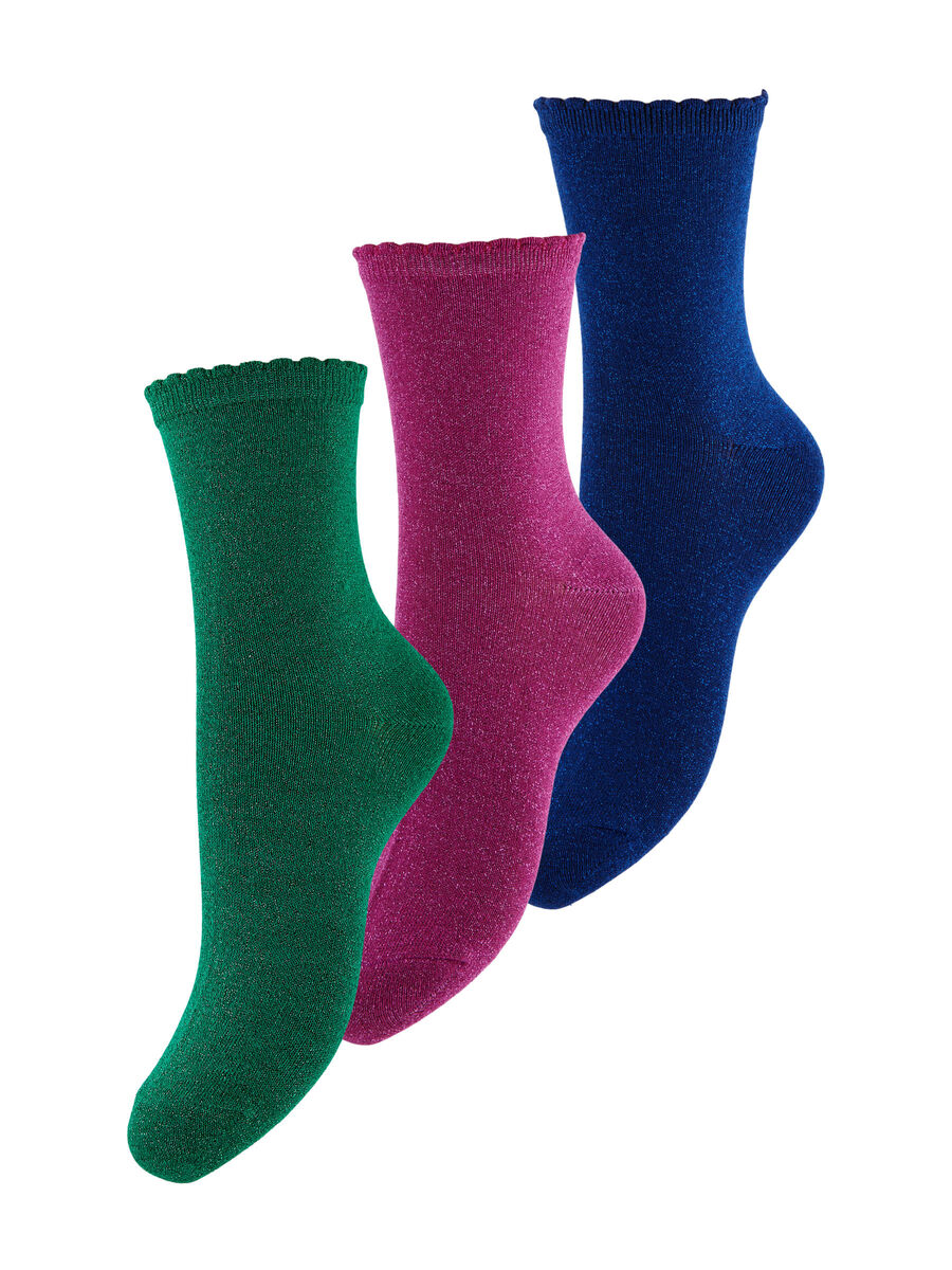 Pieces PCSEBBY 3ER-PACK GLITZER SOCKEN, Parakeet, highres - 17114641_Parakeet_980130_001.jpg