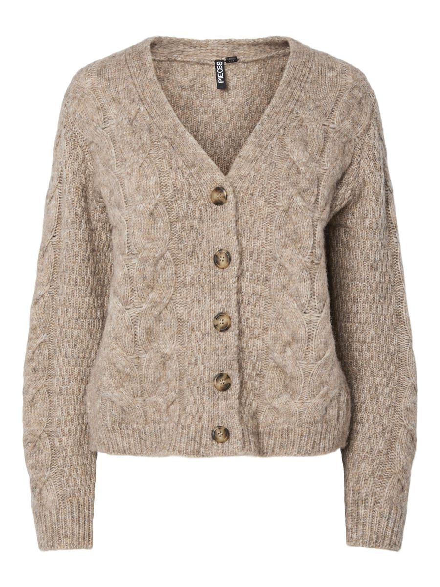 Product carousel image - PCNINA STRIKKET CARDIGAN, Fossil | 2