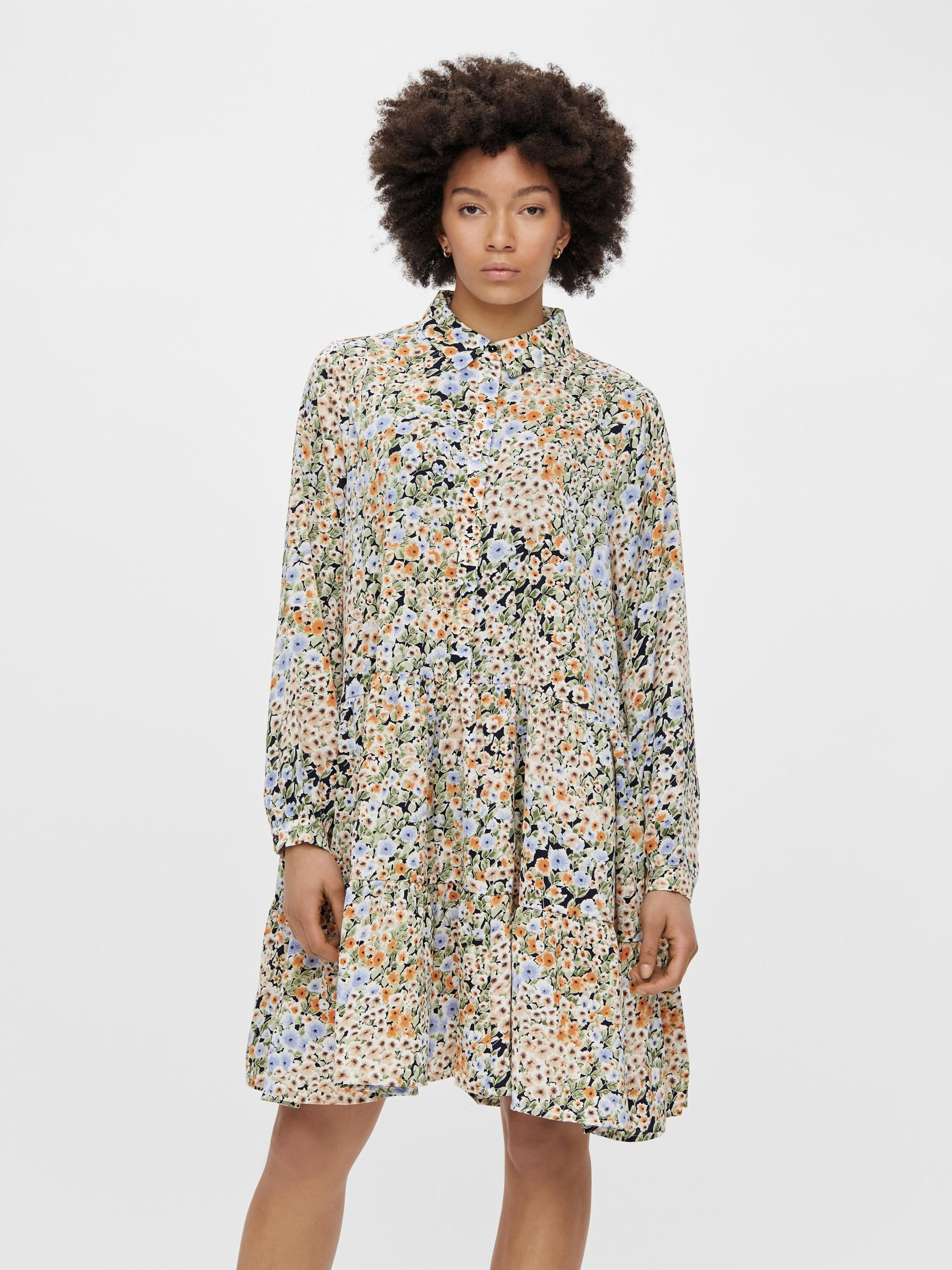 BLOEMEN JURK MET LANGE MOUWEN