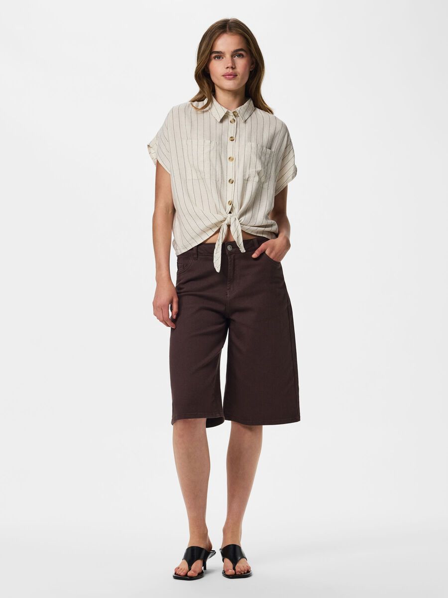 Carousel image - PCPIA LINEN BLEND SHORT SLEEVED SHIRT, Birch | 3