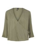 Product image thumbnail - PCPIA 3/4 WIKKELBLOUSE, Deep Lichen Green | 1