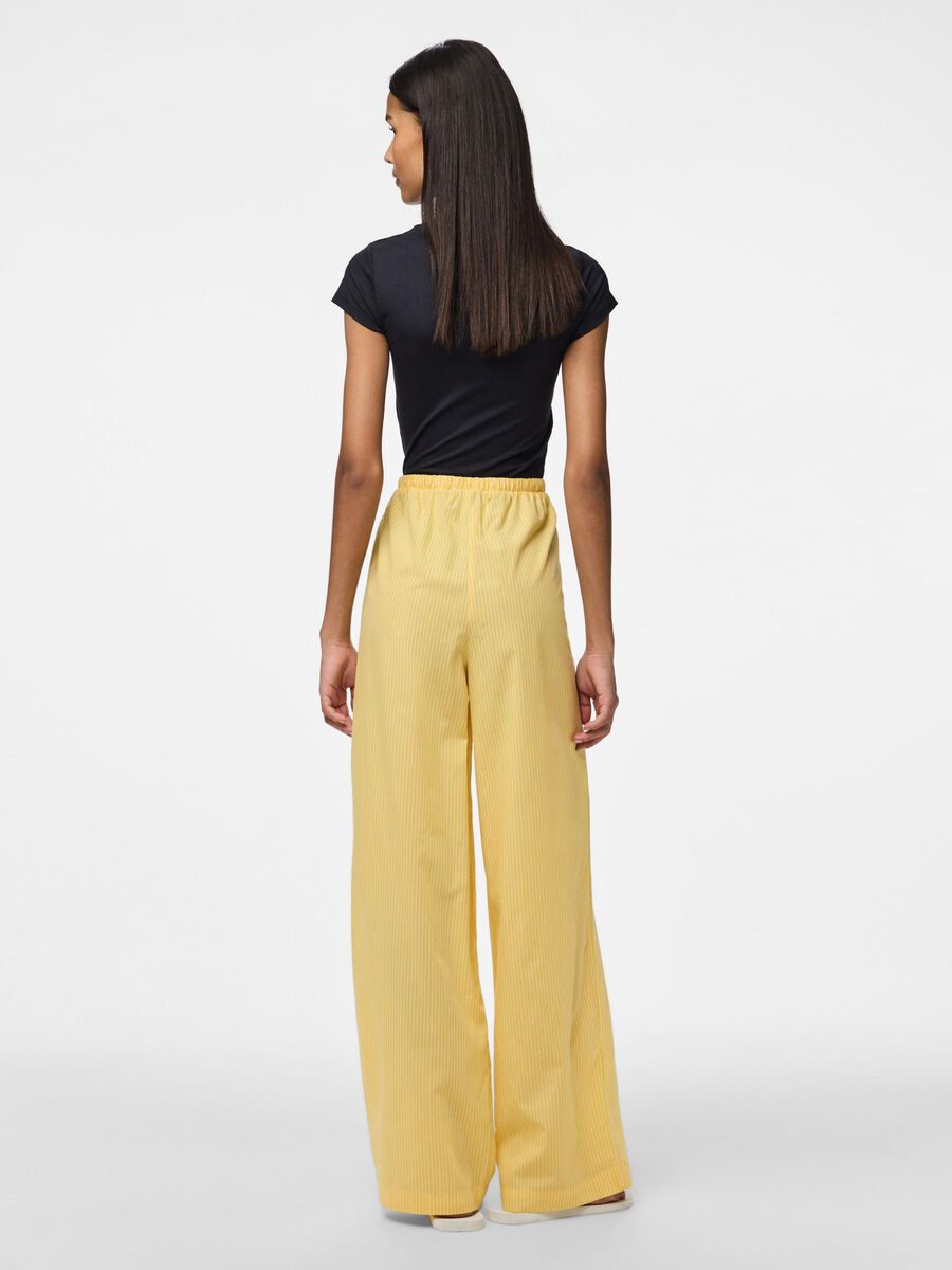 Pieces PCFELINE HW STRIPED TROUSERS, Sunset Gold, highres - 17158470_SunsetGold_1208388_004.jpg