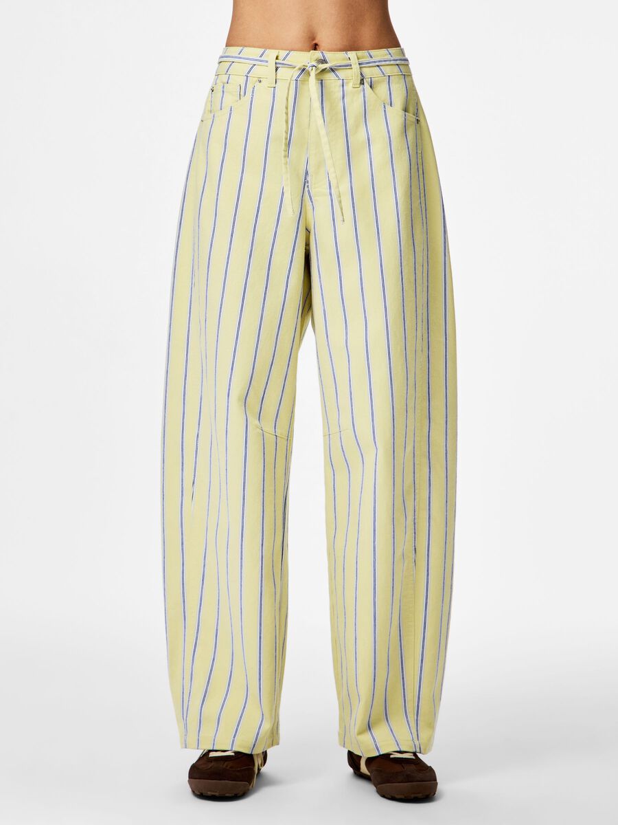 Product carousel image - PCBILLO MW TIE BARREL FIT JEANS, French Vanilla | 1