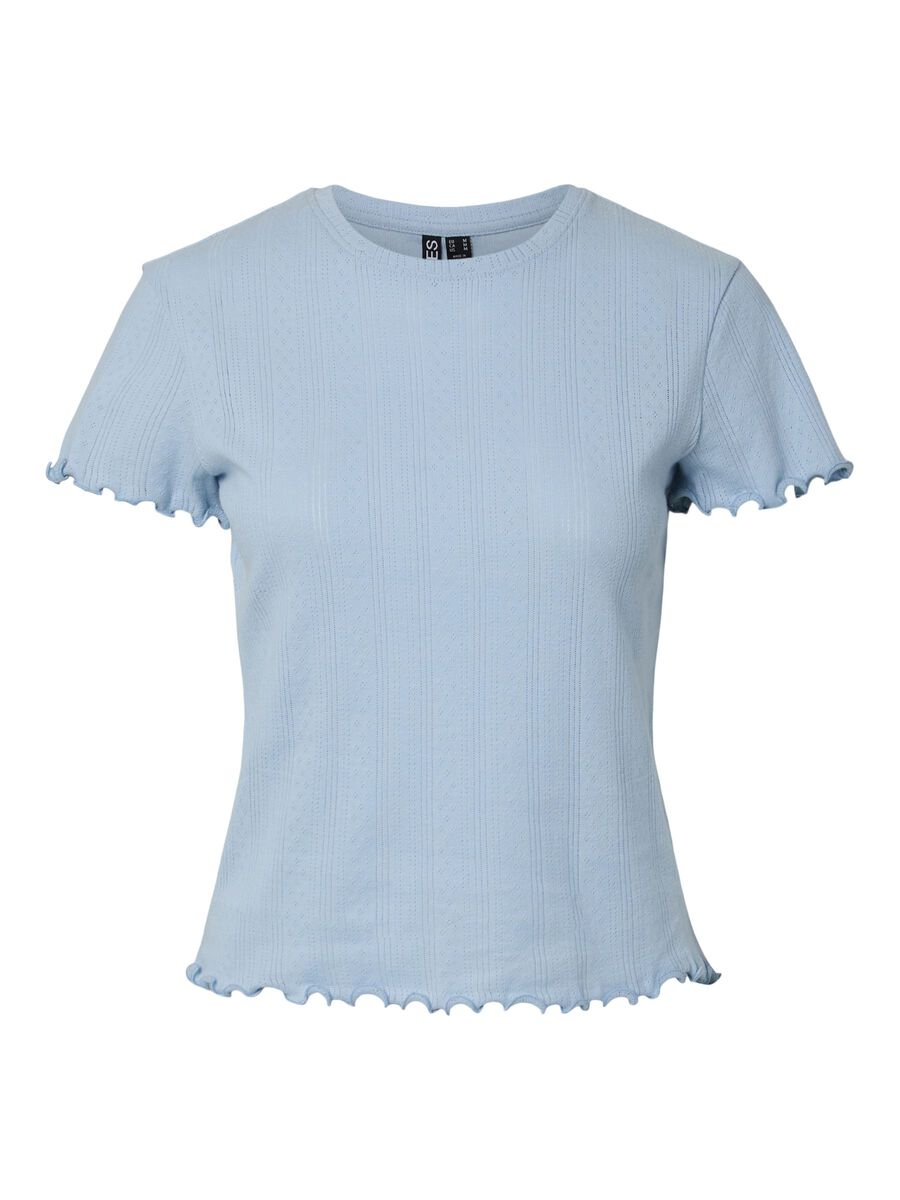 Carousel image - PCMARIE POINTELLE T-SHIRT, Cashmere Blue | 5