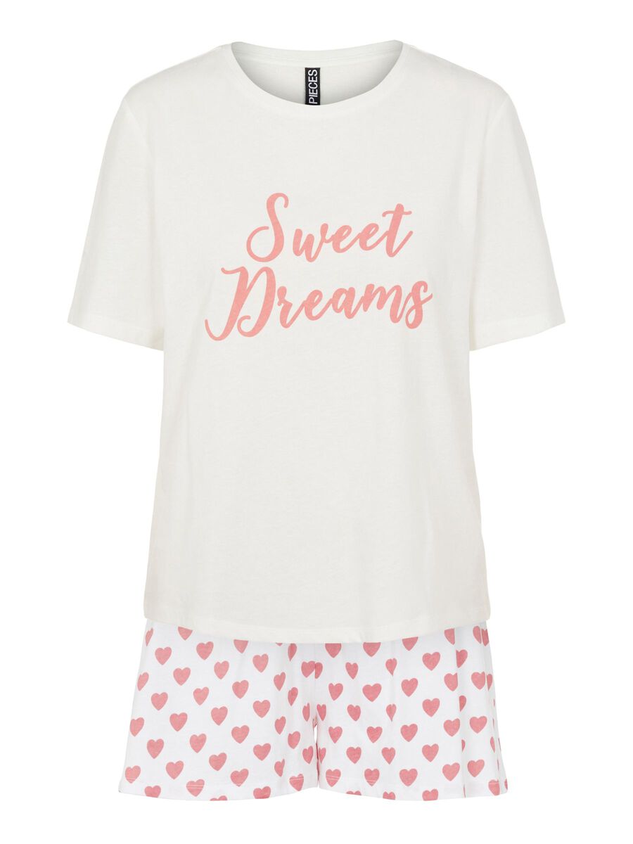 Pieces SHORTS ET T-SHIRT PYJAMA, Cloud Dancer, highres - 17117384_CloudDancer_892964_001.jpg