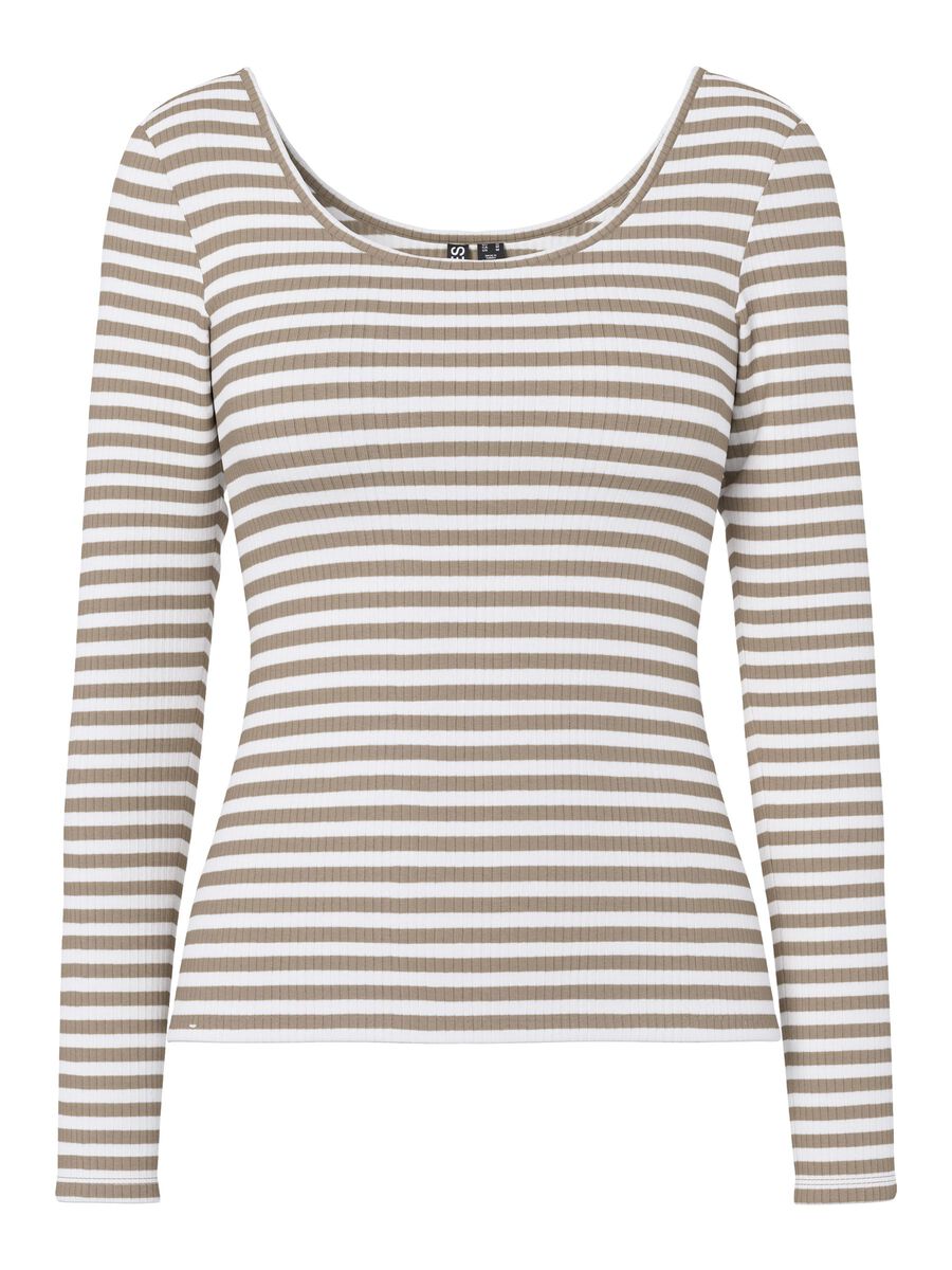 Carousel image - PCKITTE LONG SLEEVED TOP, Greige | 1