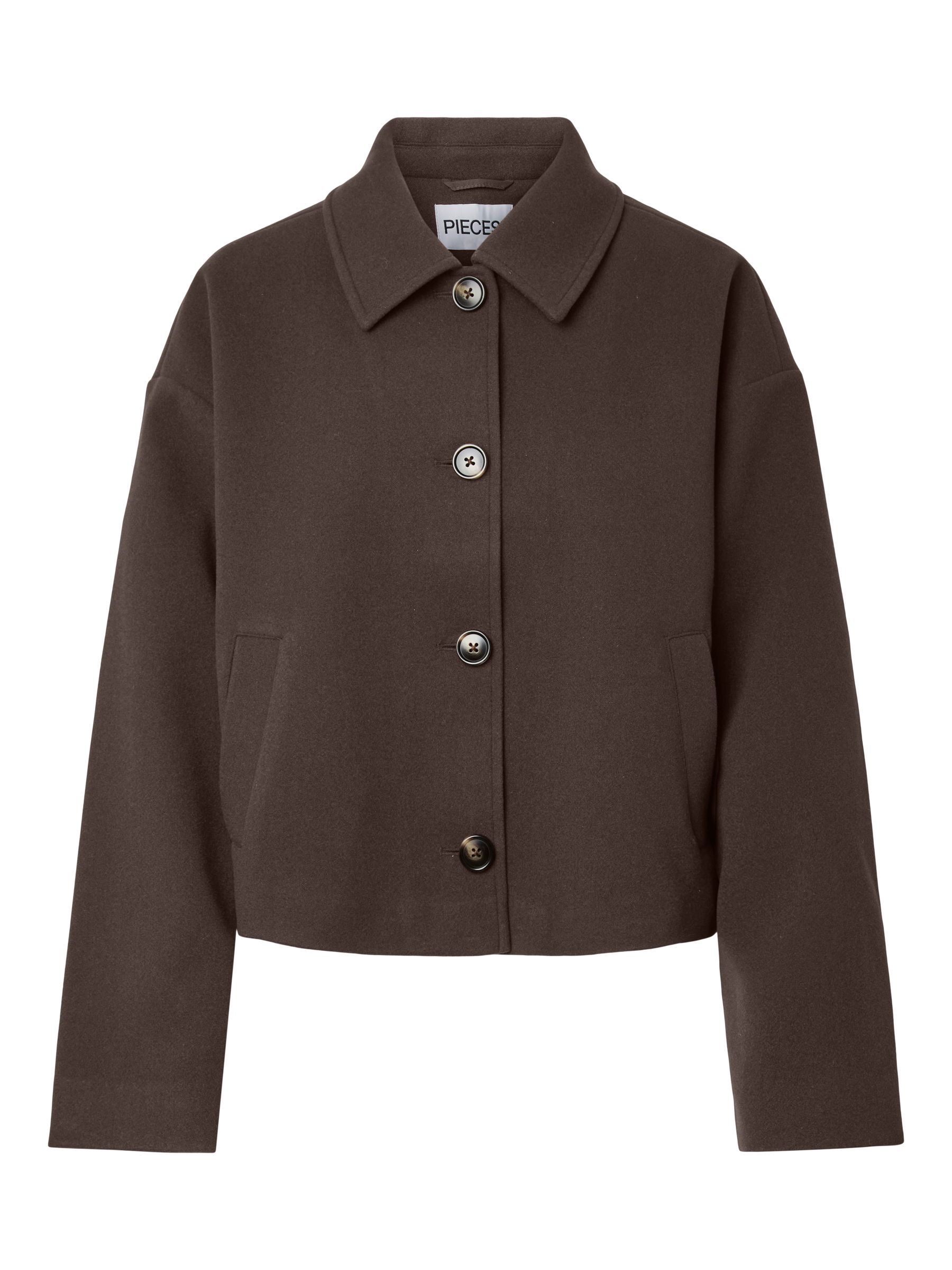 PCAYA SHORT COAT | Brown | PIECES® Switzerland
