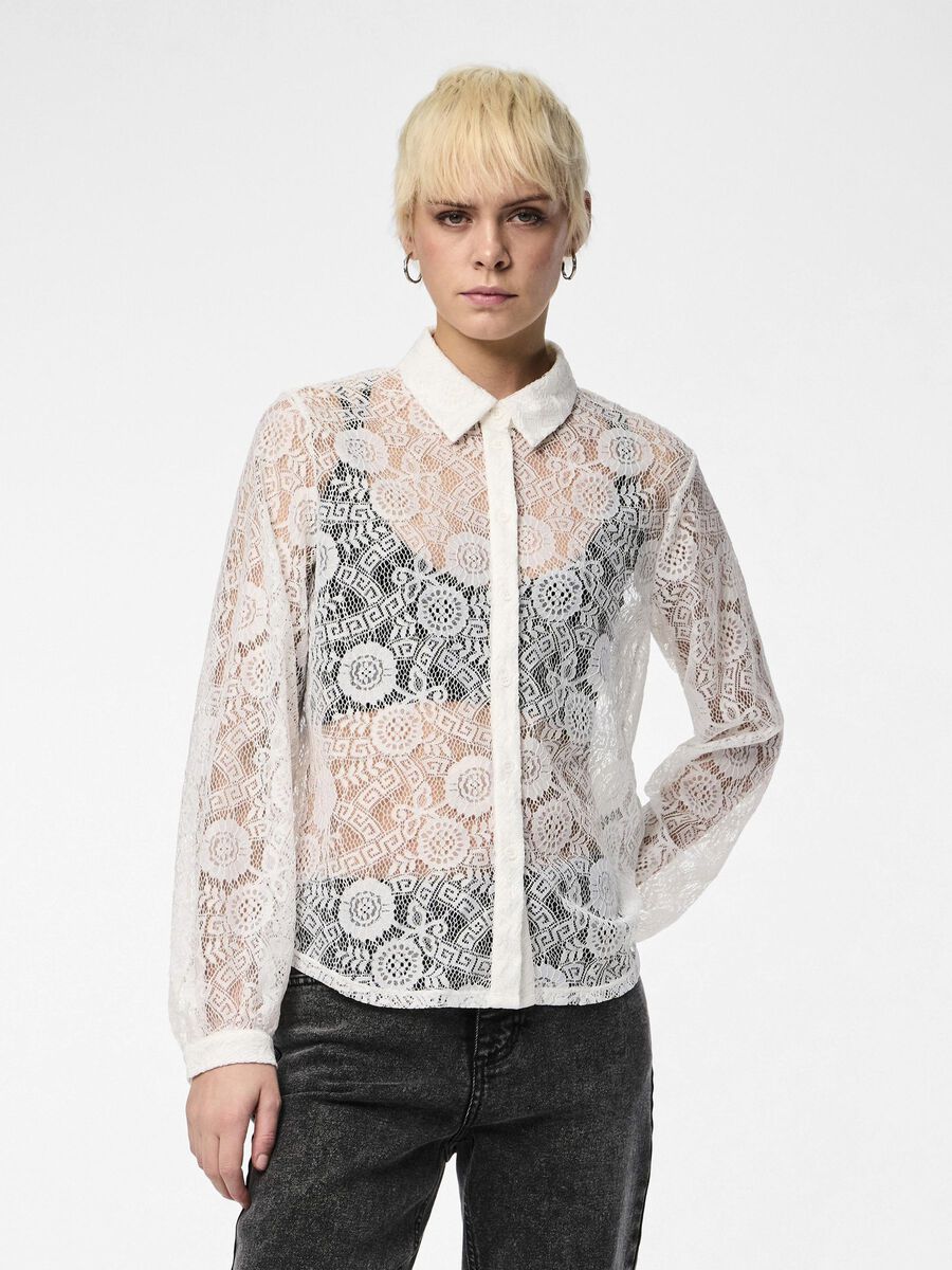 Pieces PCOLLINE LACE SKJORTE, Cloud Dancer, highres - 17154306_CloudDancer_003.jpg
