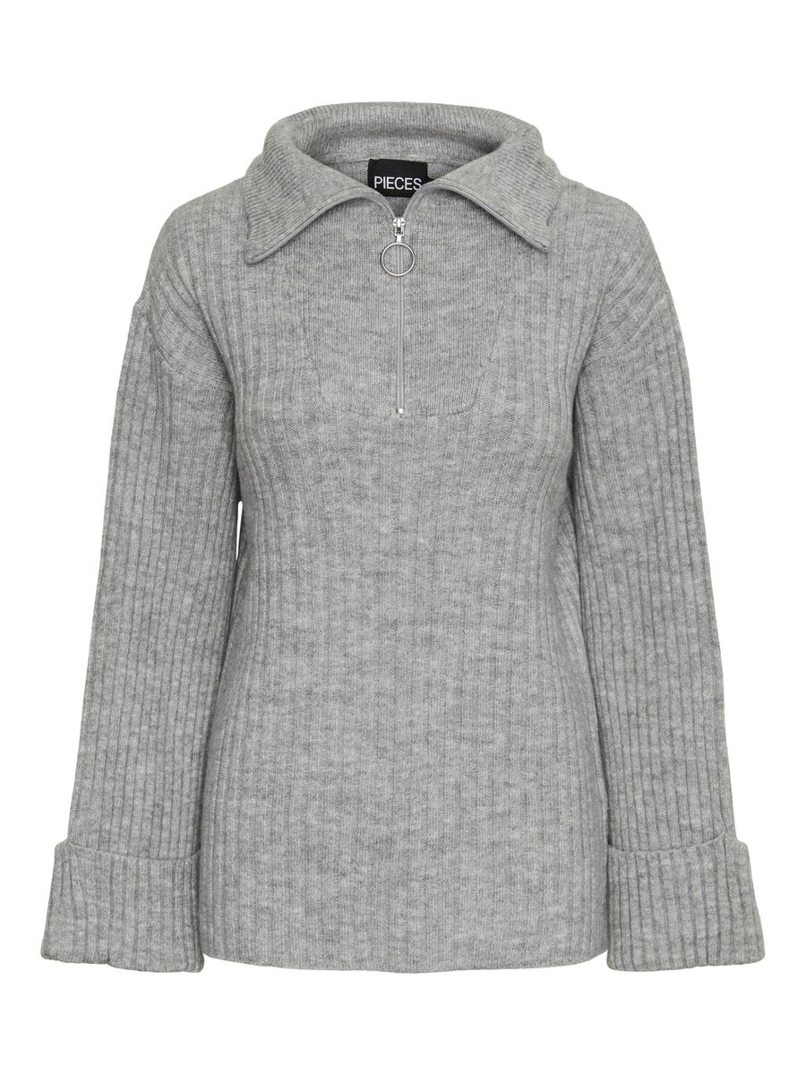 Pieces PCHASY KNITTED JUMPER, Light Grey Melange, highres - 17133680_LightGreyMelange_001.jpg
