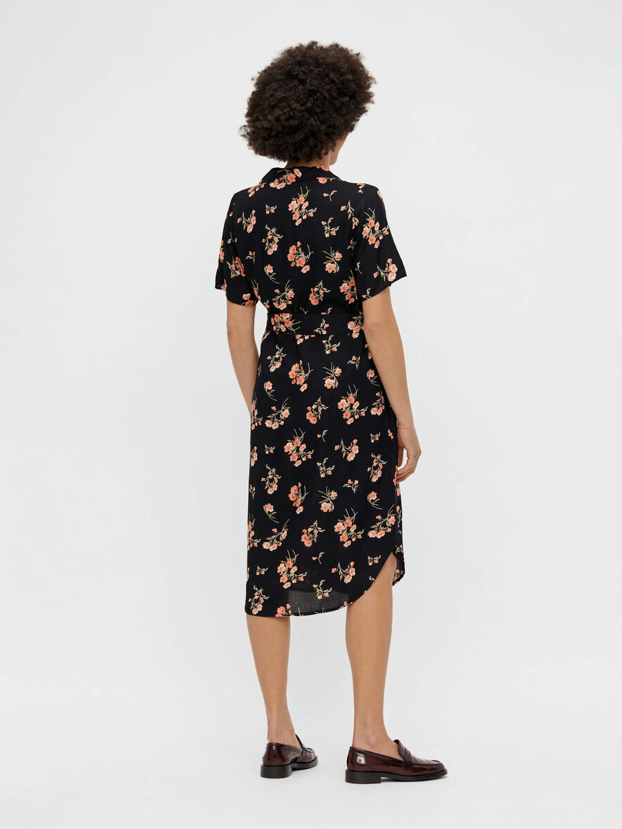 Pieces IMPRIMÉ FLORAL ROBE MI-LONGUE, Black, highres - 17114093_Black_853520_004.jpg