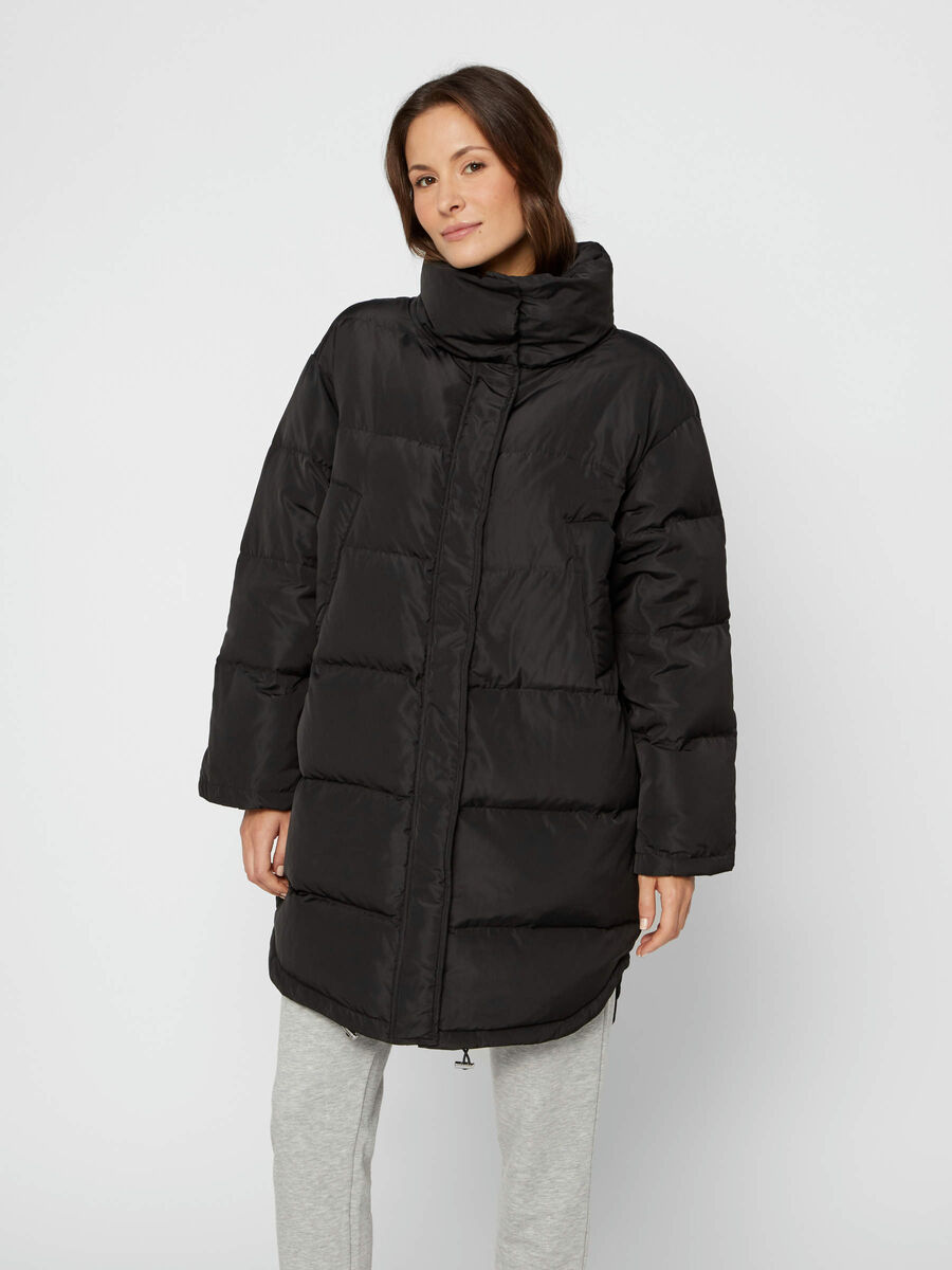 Pieces HIGH-NECK PUFFER JACKET, Black, highres - 17098778_Black_003.jpg