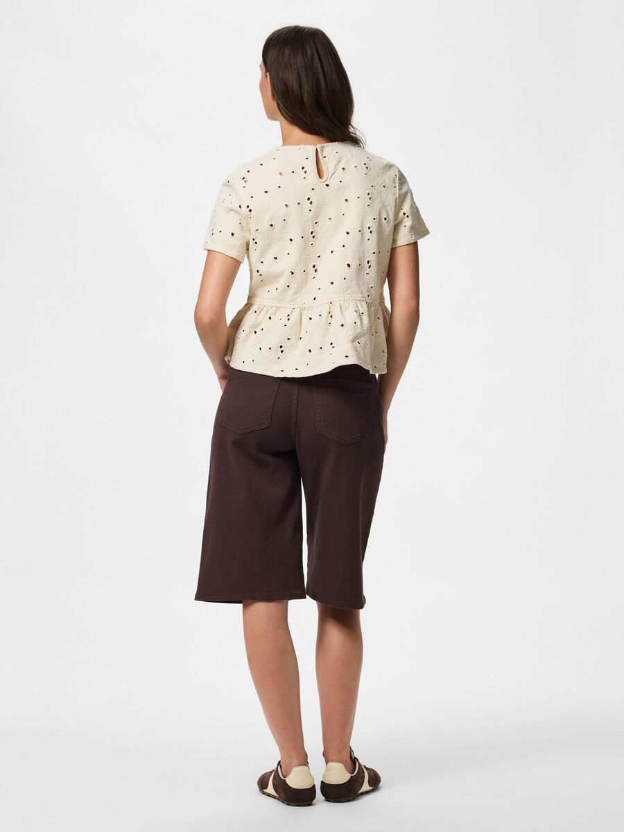 Carousel image - PCELLA SHORT SLEEVED TOP, Ecru | 2