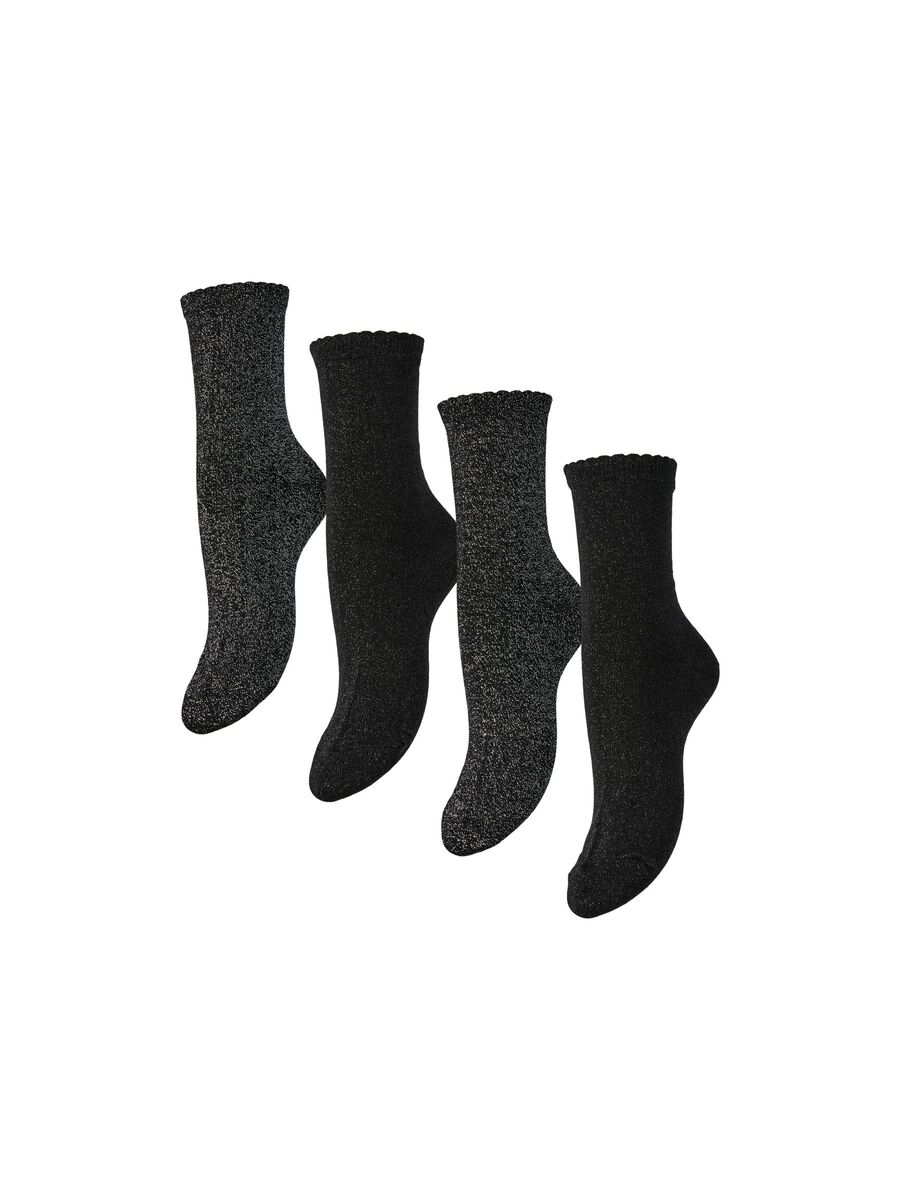 Pieces PCSEBBY 4-PACK GLITTER STRUMPOR, Black, highres - 17155462_Black_1162351_001.jpg