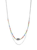 Pieces 2-CHAIN MULTICOLOUR NECKLACE, Silver Colour, highres - 17103463_SilverColour_756063_001.jpg