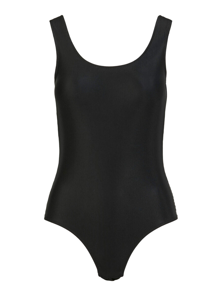 PIECES Rib Bodystocking Kvinder Sort