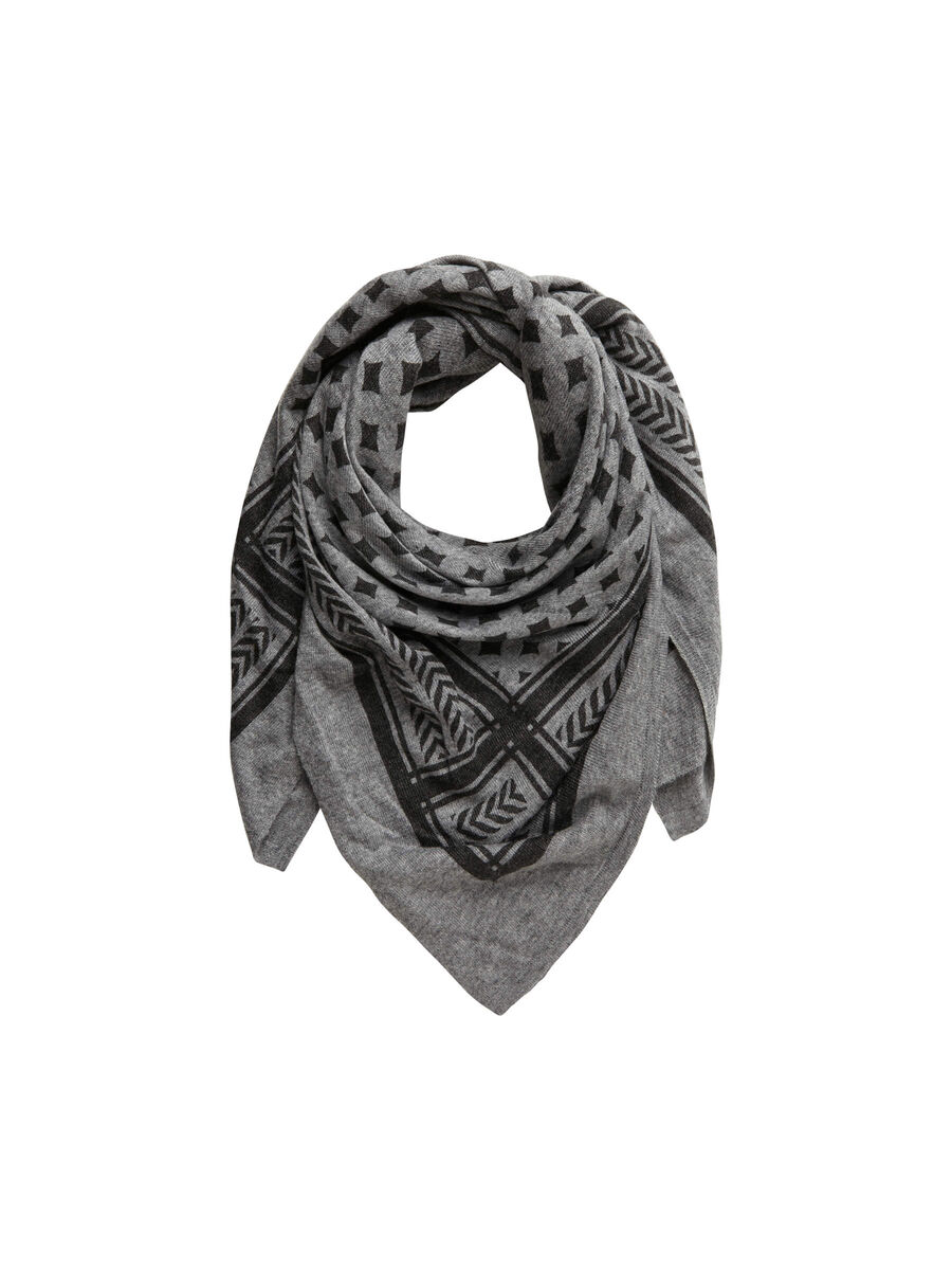 Pieces VISCOSE-WOOL BLEND SCARF, Light Grey Melange, highres - 17098415_LightGreyMelange_001.jpg