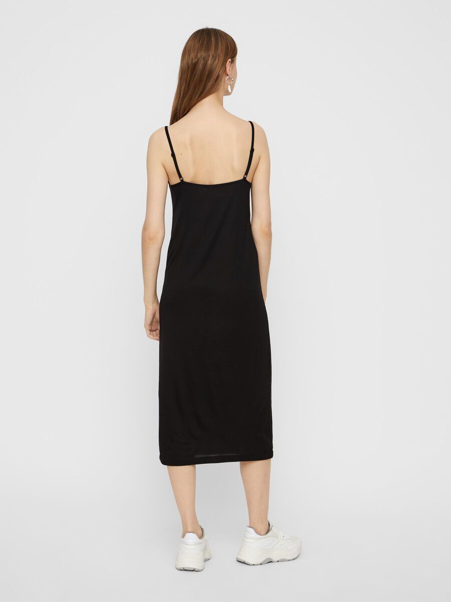 Pieces V-SHAPE SLIP DRESS, Black, highres - 17092359_Black_004.jpg