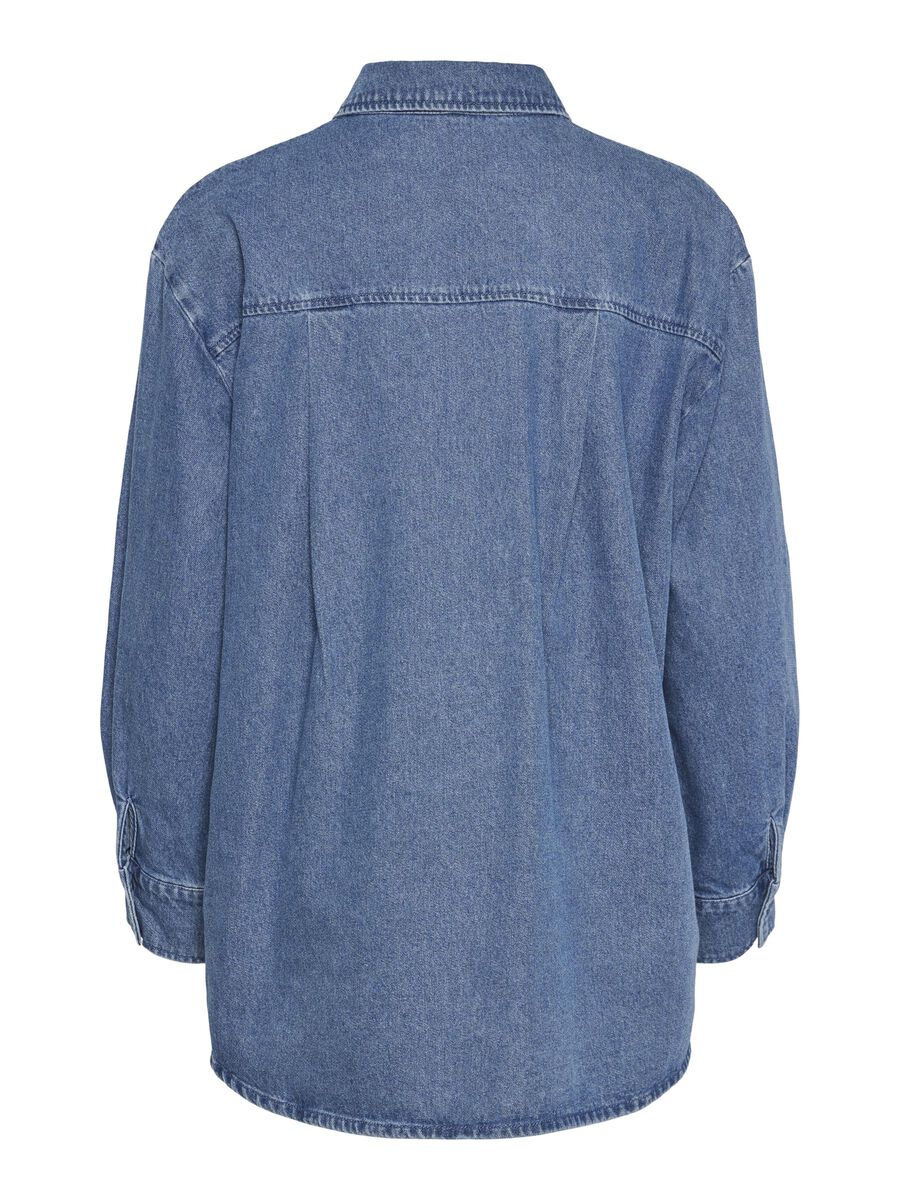 Pieces PCMAISIE DENIM SHIRT, Medium Blue Denim, highres - 17150991_MediumBlueDenim_002.jpg
