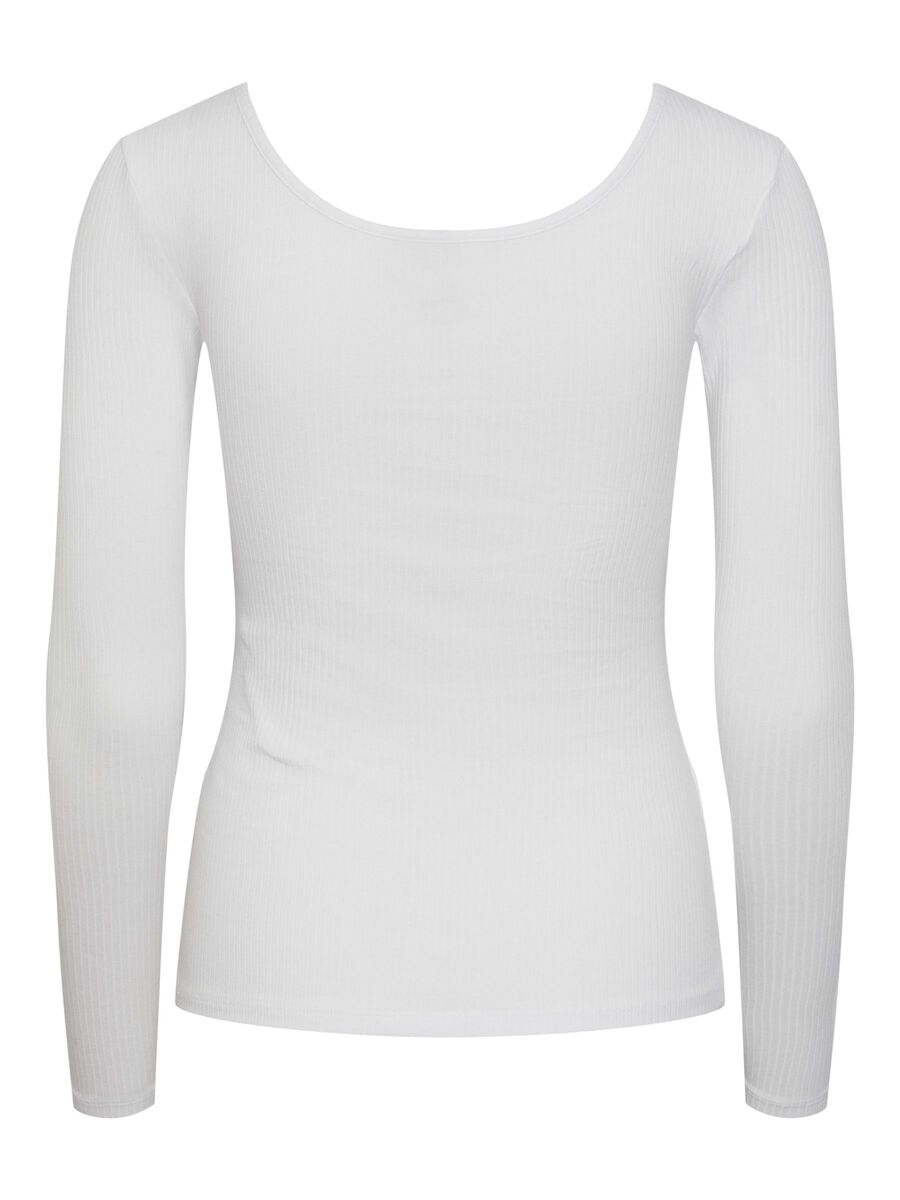 Pieces PCKITTE  LONG SLEEVED TOP, Bright White, highres - 17101437_BrightWhite_002.jpg