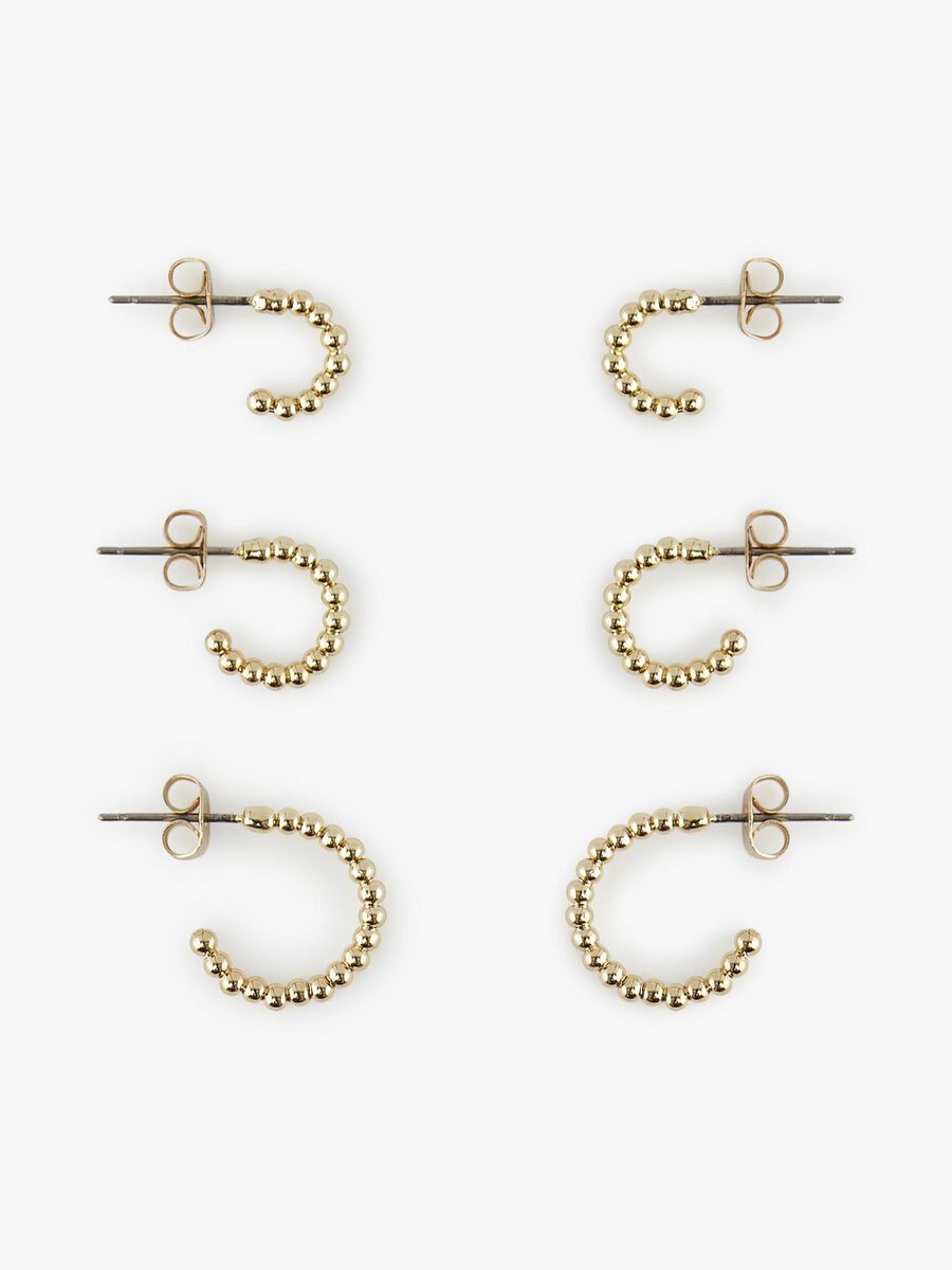 Pieces 3-PACK PLATED HOOP EARRINGS, Gold Colour, highres - 17113143_GoldColour_001.jpg
