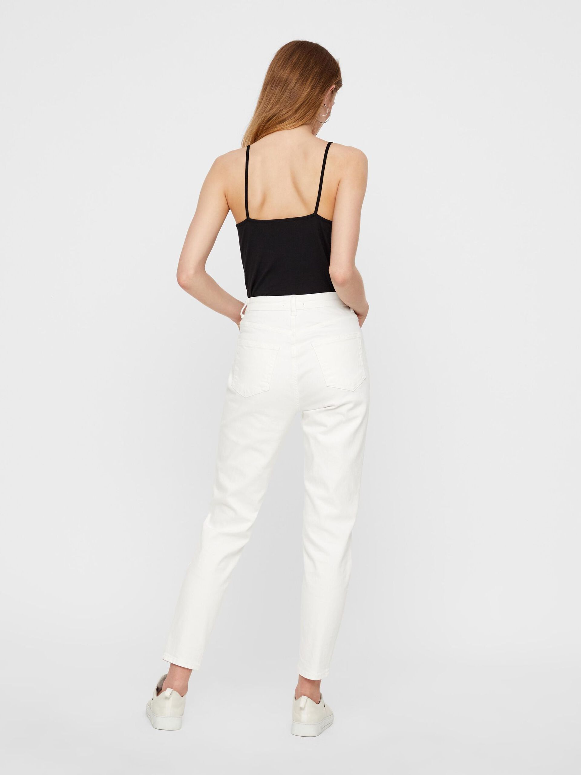 Carousel image - PCLEAH HW MOM JEANS, Bright White | 2