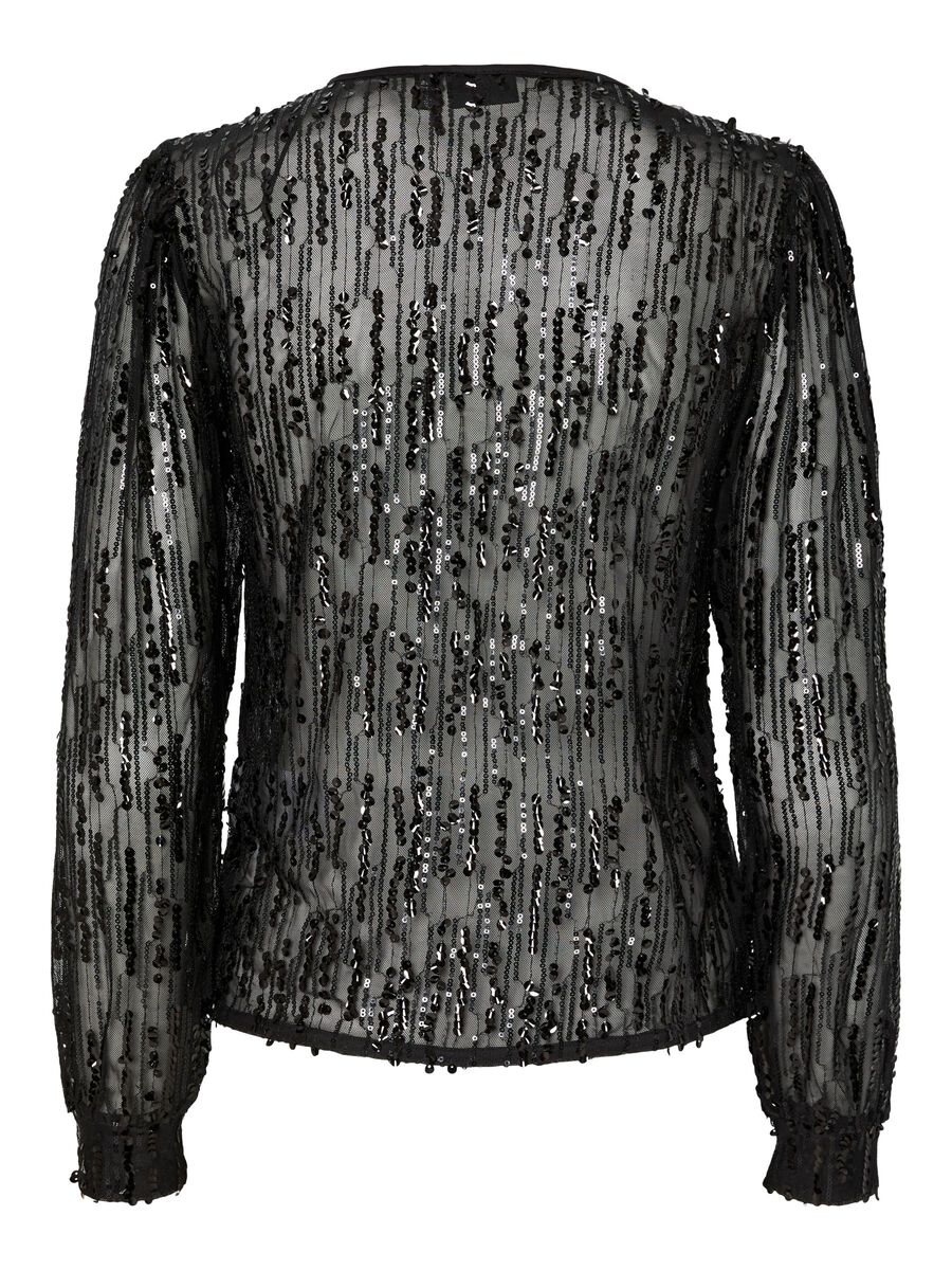 Carousel image - PCMALLE SEQUINS TOP, Black | 6