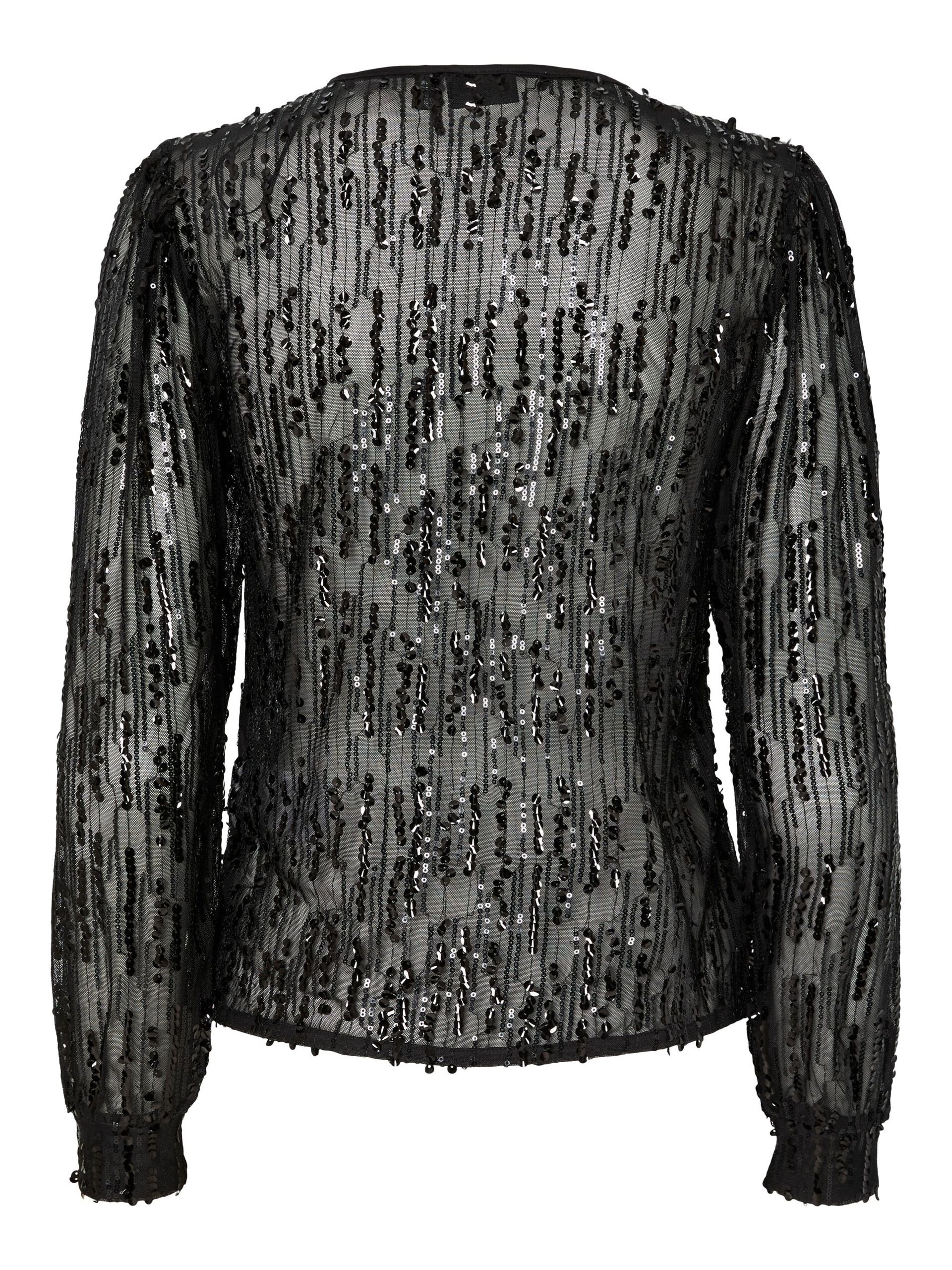 Carousel image - PCMALLE PAILLETTEN TOP, Black | 6