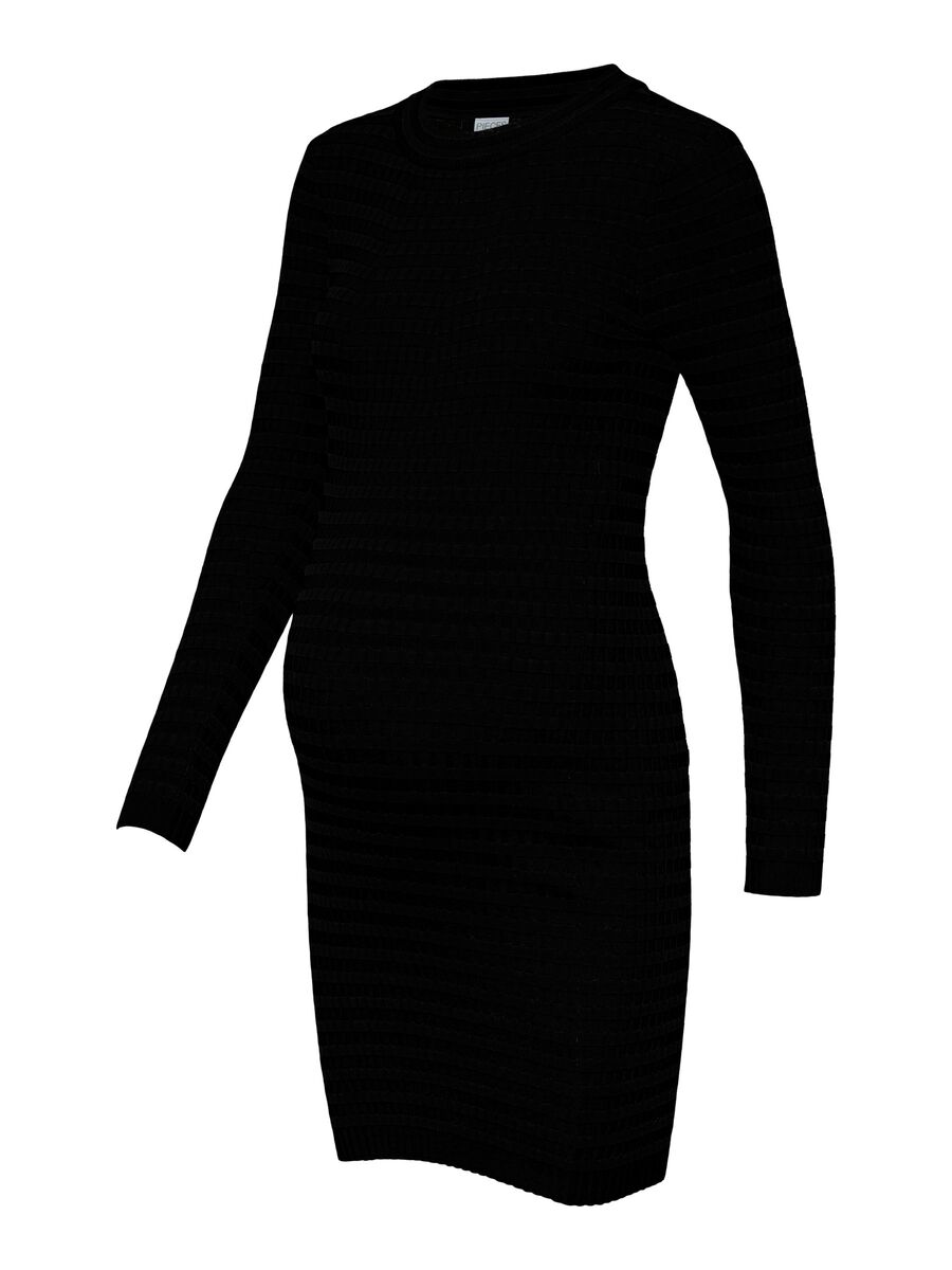 Pieces PMCRISTA KNITTED DRESS, Black, highres - 17125671_Black_001.jpg