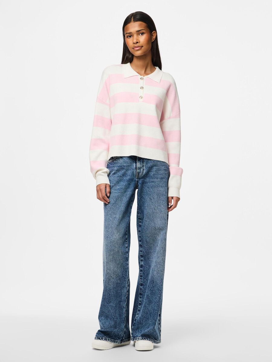 Carousel image - PCJASSY  LONG-SLEEVED POLO, Pink-A-Boo | 3