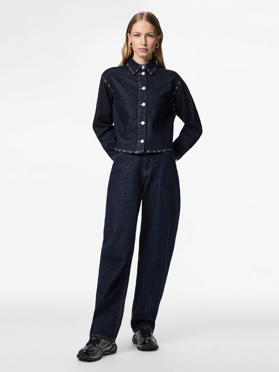 Carousel image - PCKARLA JEANSHEMD, Dark Blue Denim | 3