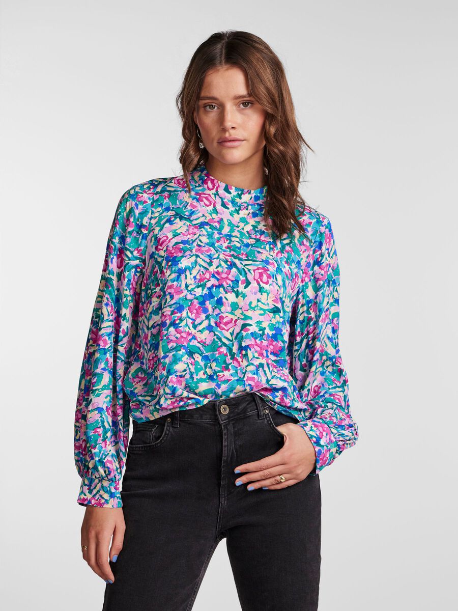 Pieces PCFANNIA LONG SLEEVED BLOUSE, Blue Atoll, highres - 17141761_BlueAtoll_1054046_003.jpg