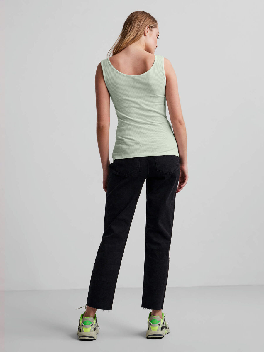 Pieces RIBBED COTTON TOP, Desert Sage, highres - 17101438_DesertSage_004.jpg