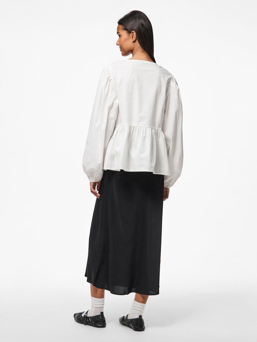 Pieces PCJOLLY TIE LONG SLEEVED BLOUSE, Bright White, highres - 17151258_BrightWhite_004.jpg