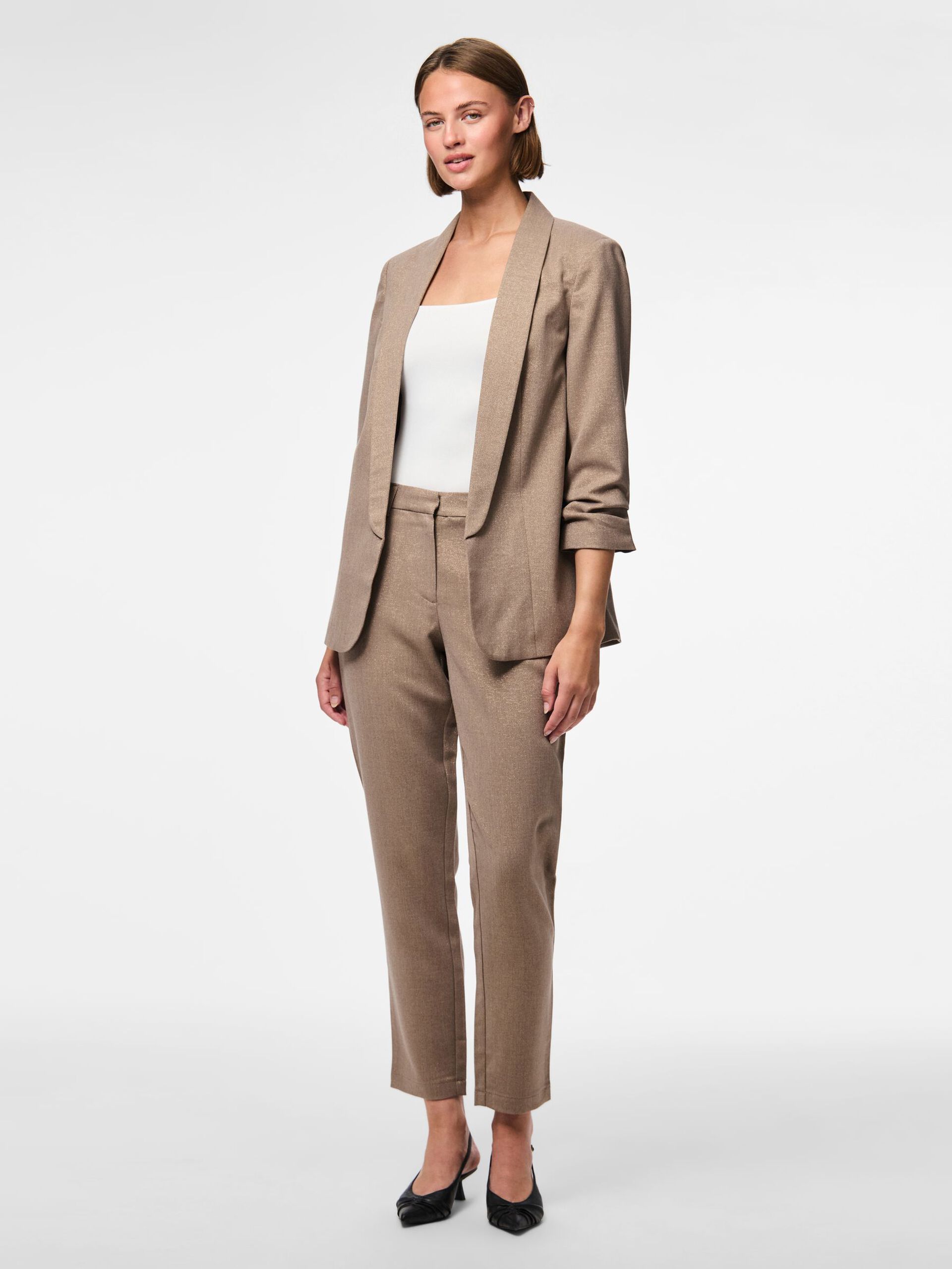 Carousel image - PCBOSELLA GLITTER TROUSERS, Fossil | 5