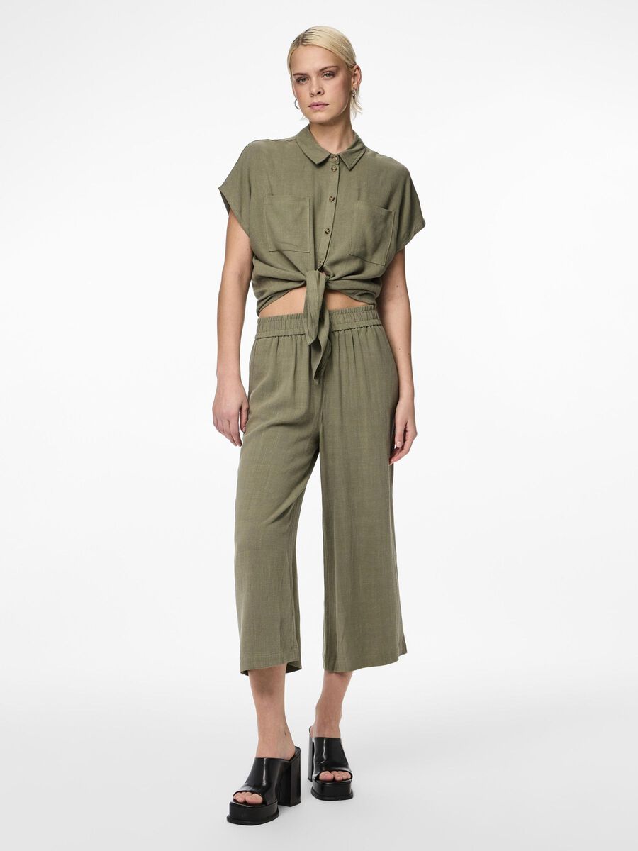 Pieces PCVINSTY LINEN-BLEND TROUSERS, Deep Lichen Green, highres - 17124361_DeepLichenGreen_005.jpg