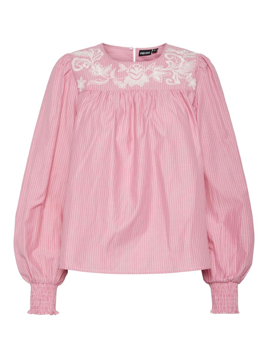 Pieces PCSARAH LONG SLEEVED TOP, Pink Lemonade, highres - 17155667_PinkLemonade_1167229_001.jpg