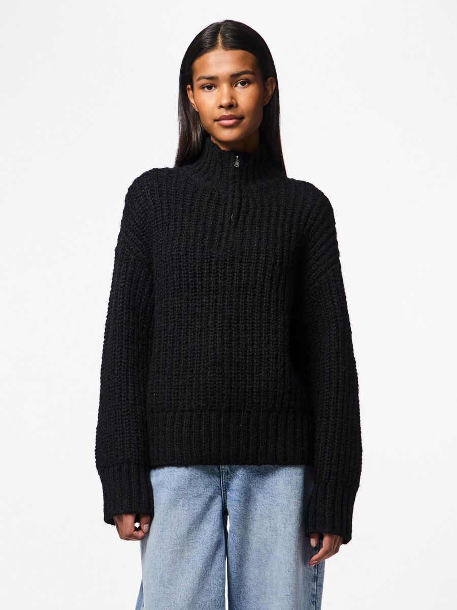 Pieces PCMIRA HALF-ZIP JUMPER, Black, highres - 17154377_Black_003.jpg
