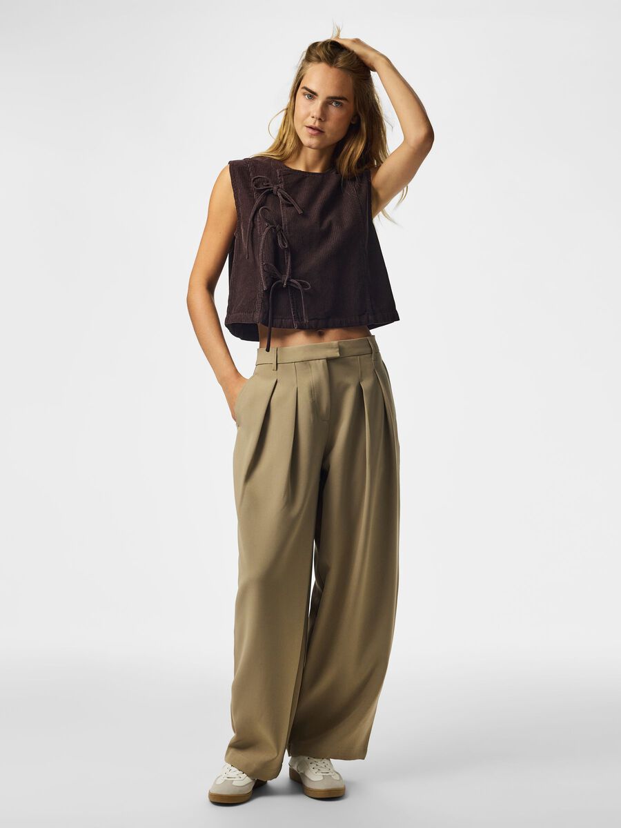 Product carousel image 1 PCAIA SLANTED TIE CORDUROY  VEST, Ganache