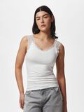 Product image thumbnail - PCBARBERA LACE SLEEVELESS TOP, Bright White | 1