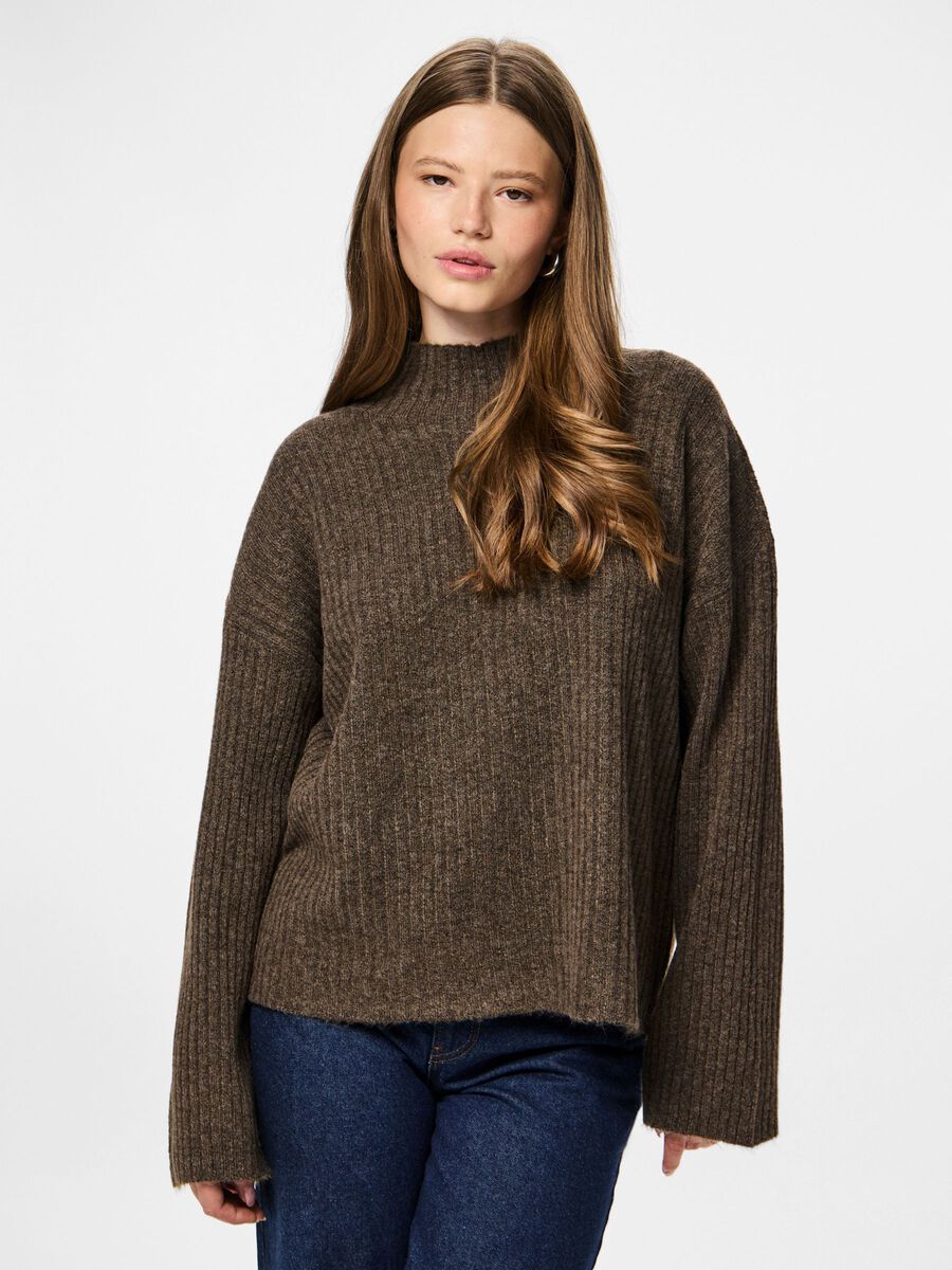 Product carousel image - PCTULLE PULLOVER MIT HOHEM KRAGEN, Morel | 1