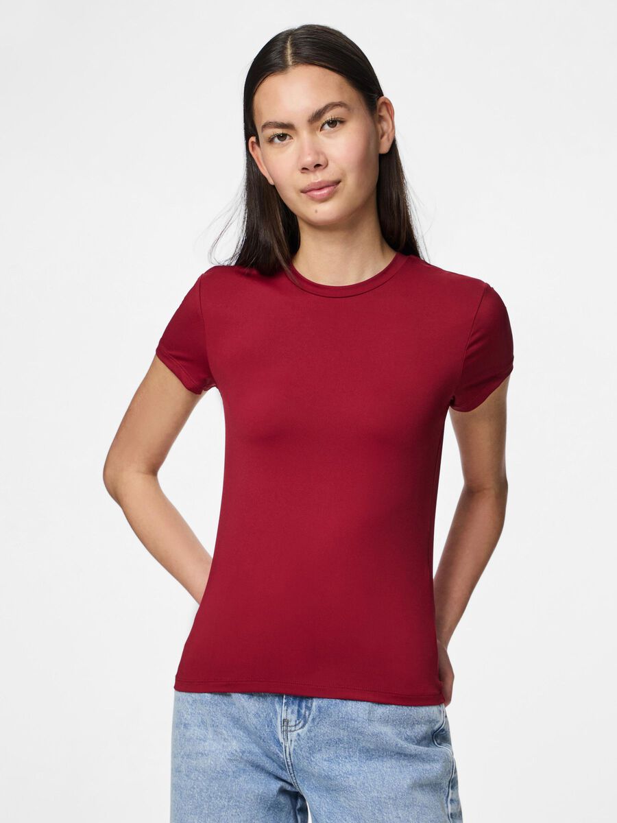 Pieces PCFYLLA NYLON T-SHIRT, Rhubarb, highres - 17157916_Rhubarb_003.jpg