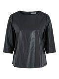 Pieces LEATHER LOOK BLOUSE, Black, highres - 17105543_Black_001.jpg