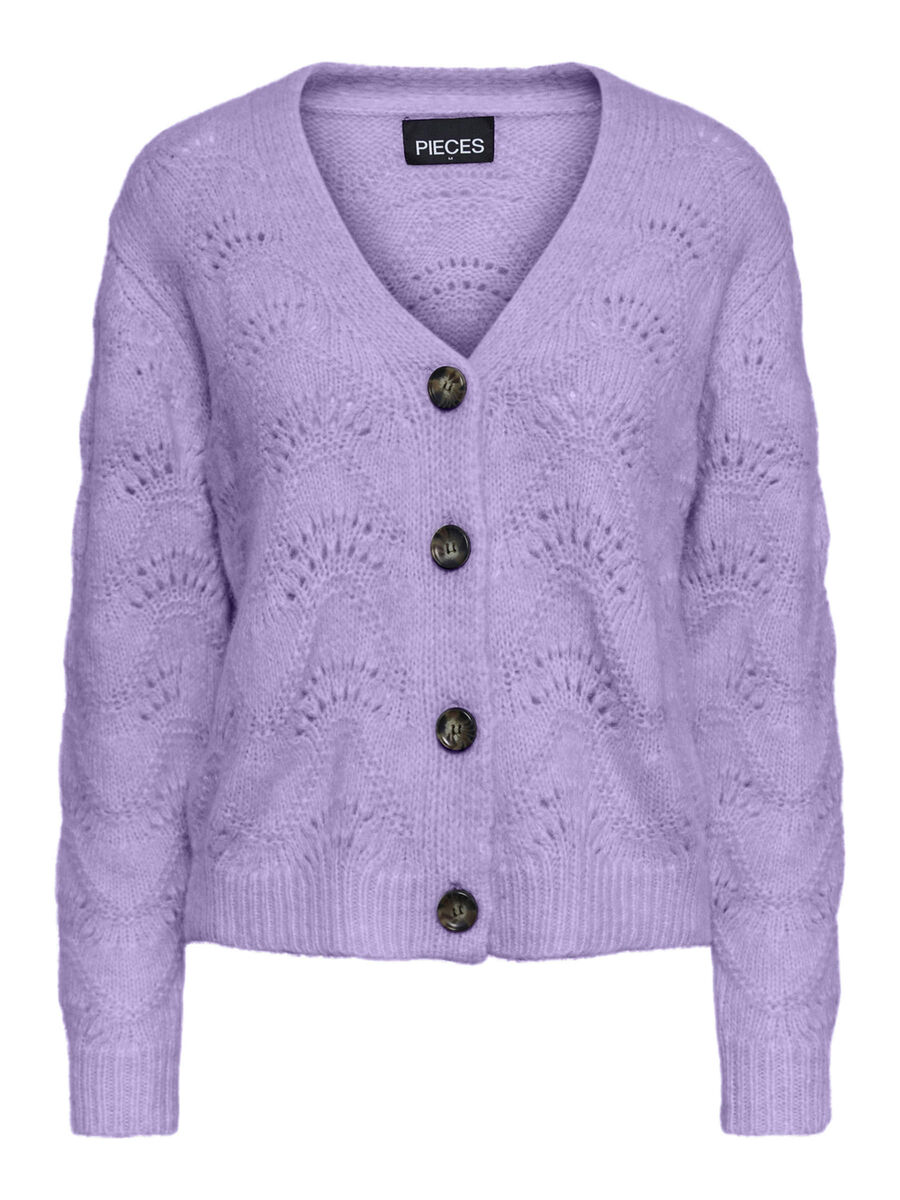 Pieces LPBIBBI CARDIGAN EN MAILLE, Purple Rose, highres - 17129127_PurpleRose_001.jpg