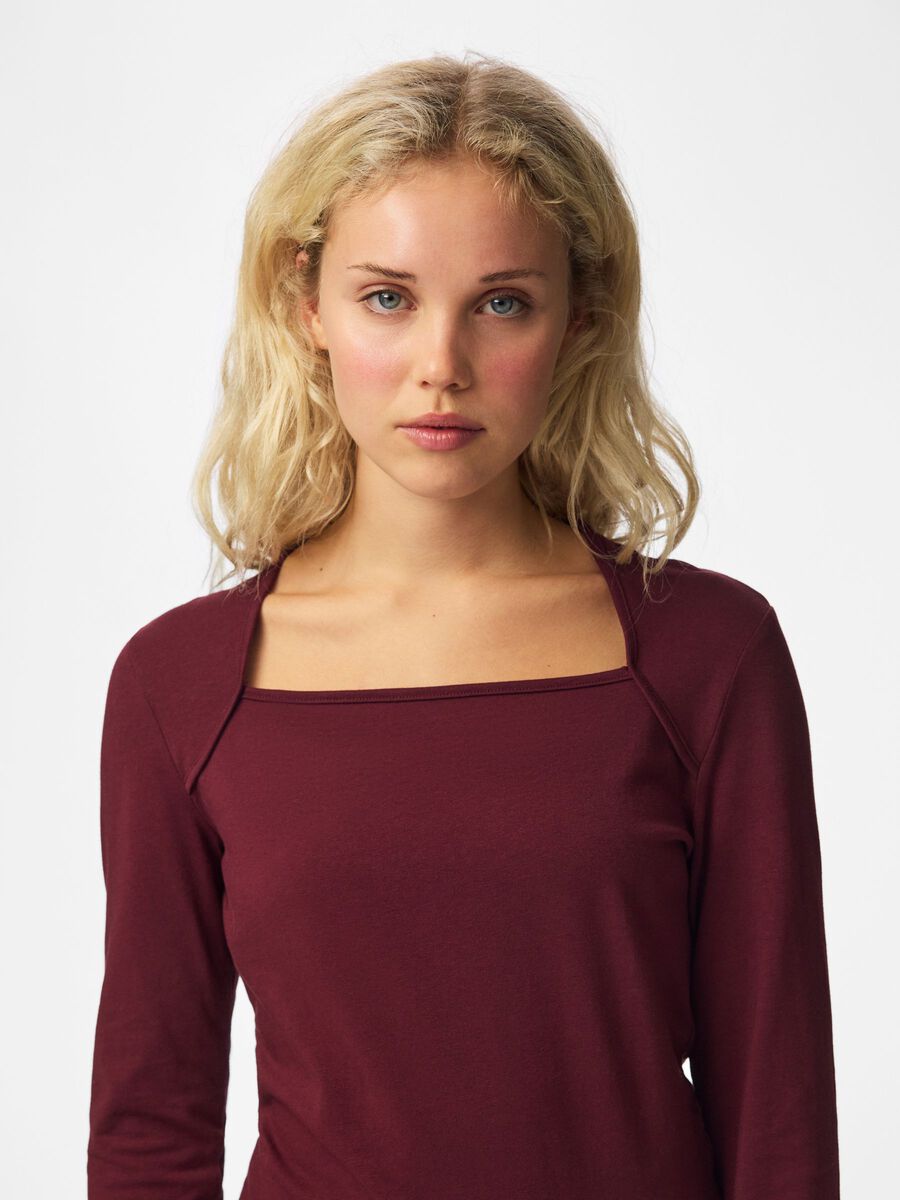 Pcofelia  long sleeved top, colour: tawny port,, creative