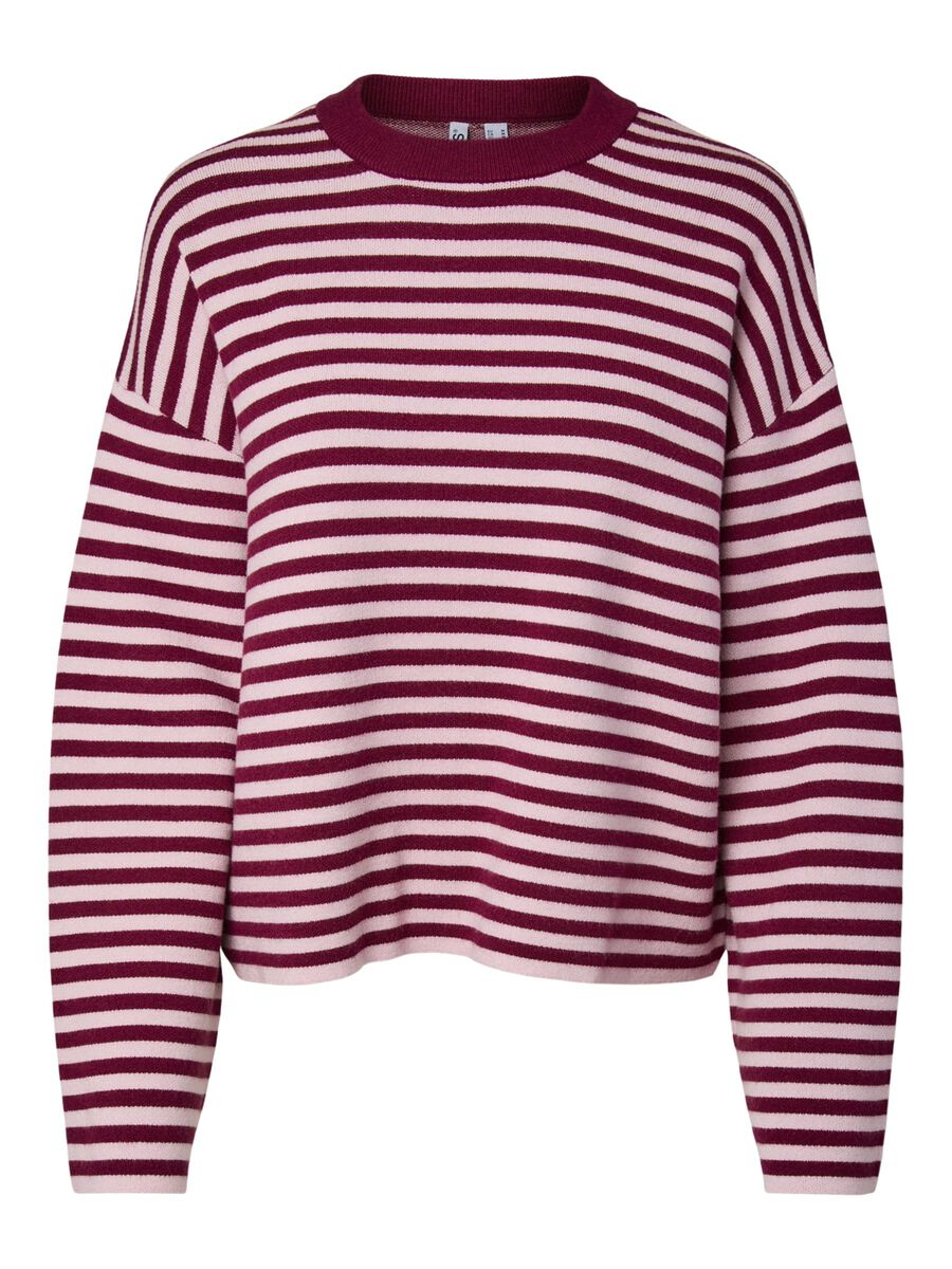 Carousel image 6 PCJASSY STRIPE KNITTED PULLOVER, Raspberry Radiance