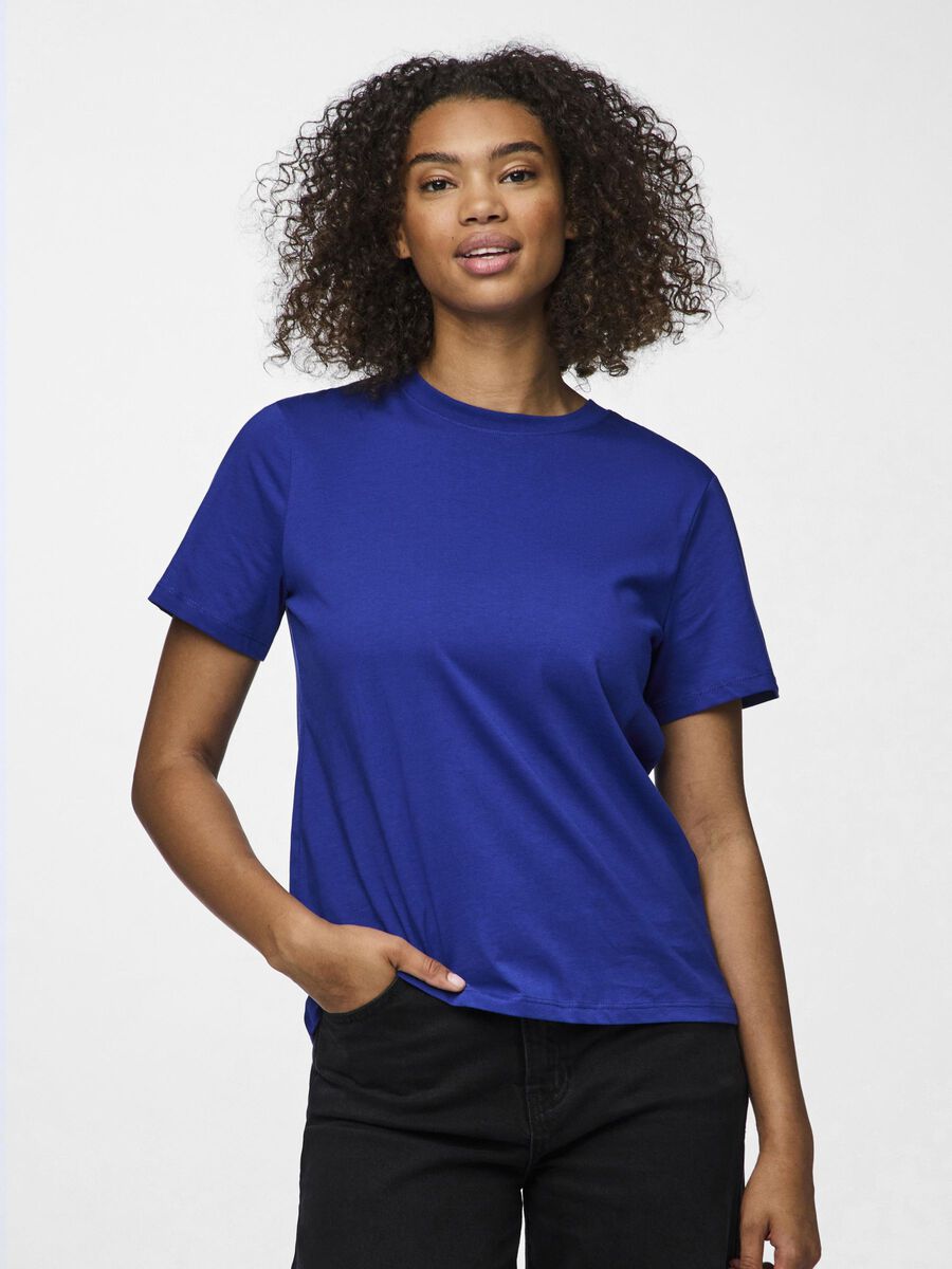 Pieces PCRIA - COTON T-SHIRT, Mazarine Blue, highres - 17140802_MazarineBlue_003.jpg