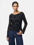 Product image thumbnail - PCFLIKKA MESH LONG SLEEVED TOP, Black | 1